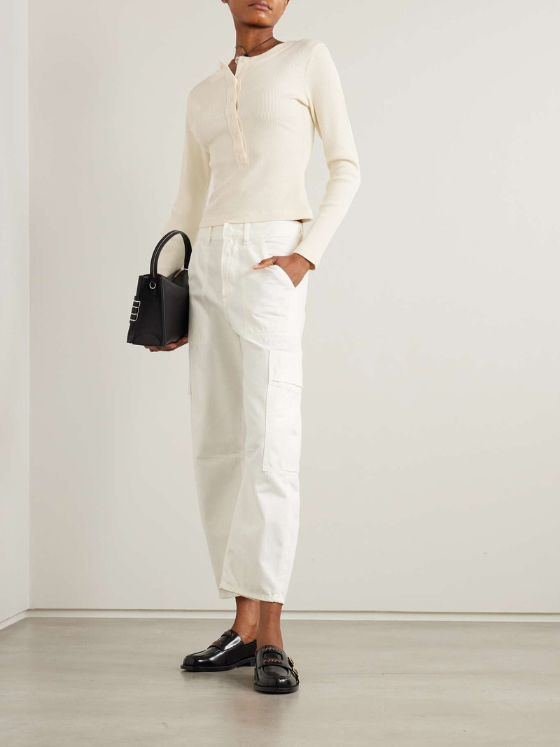 Citizens of Humanity Varra ribbed jersey Henley top Off-white outlook