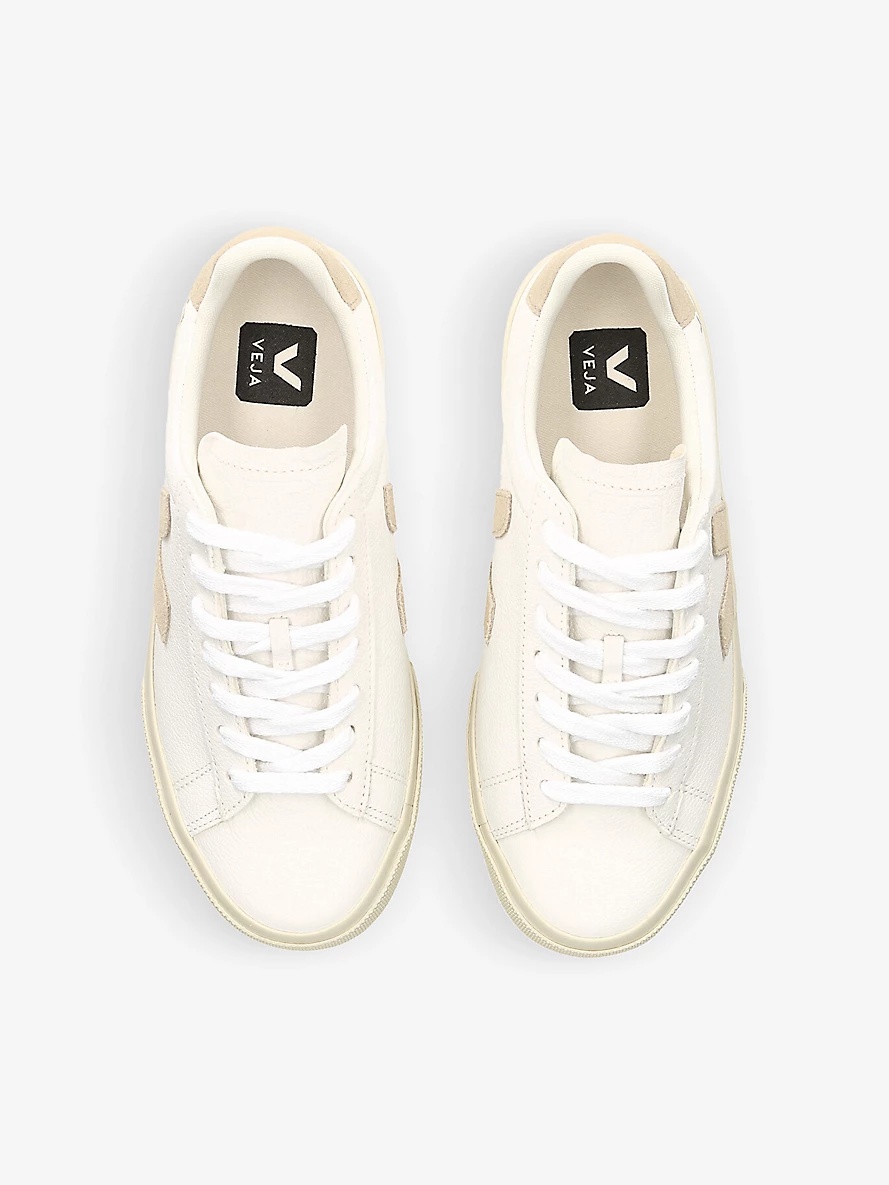 Campo V-logo leather low-top trainers - 2