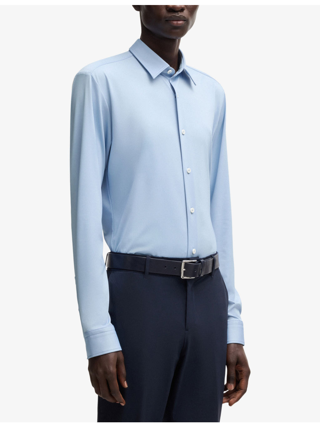 Long-sleeved stretch-woven shirt - 3