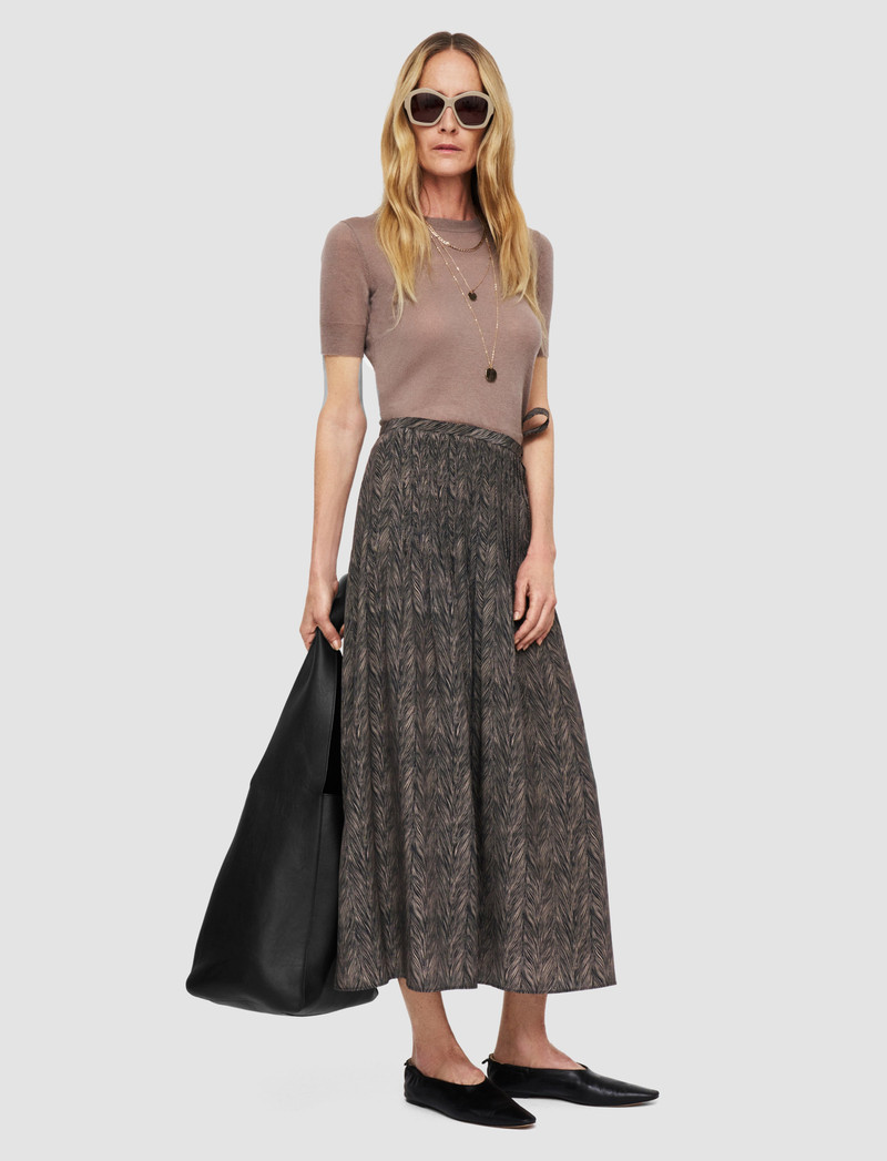 JOSEPH Lavy Crepe de Chine Print Silk Skirt outlook