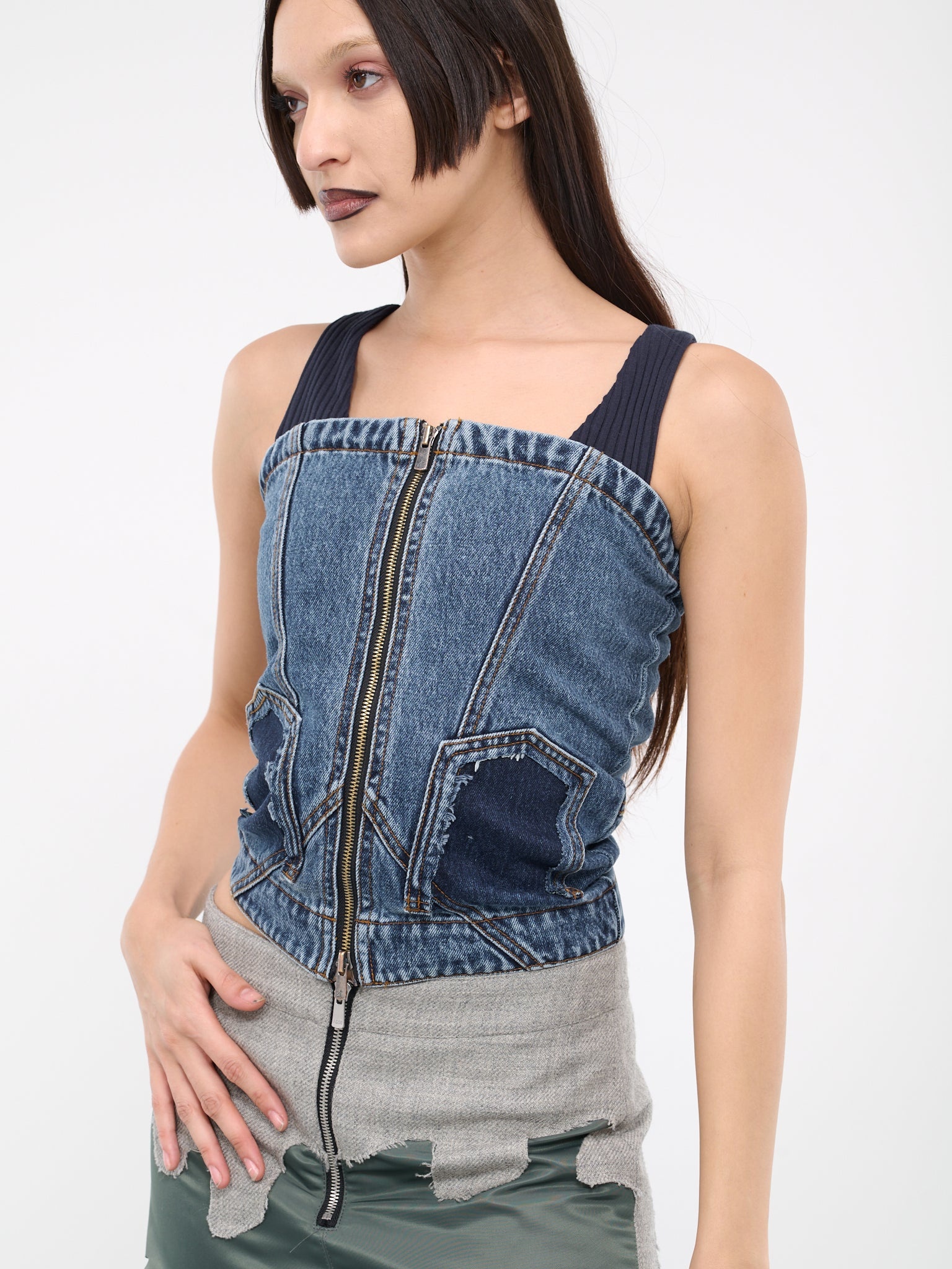 Deconstructed Denim Bustier - 5