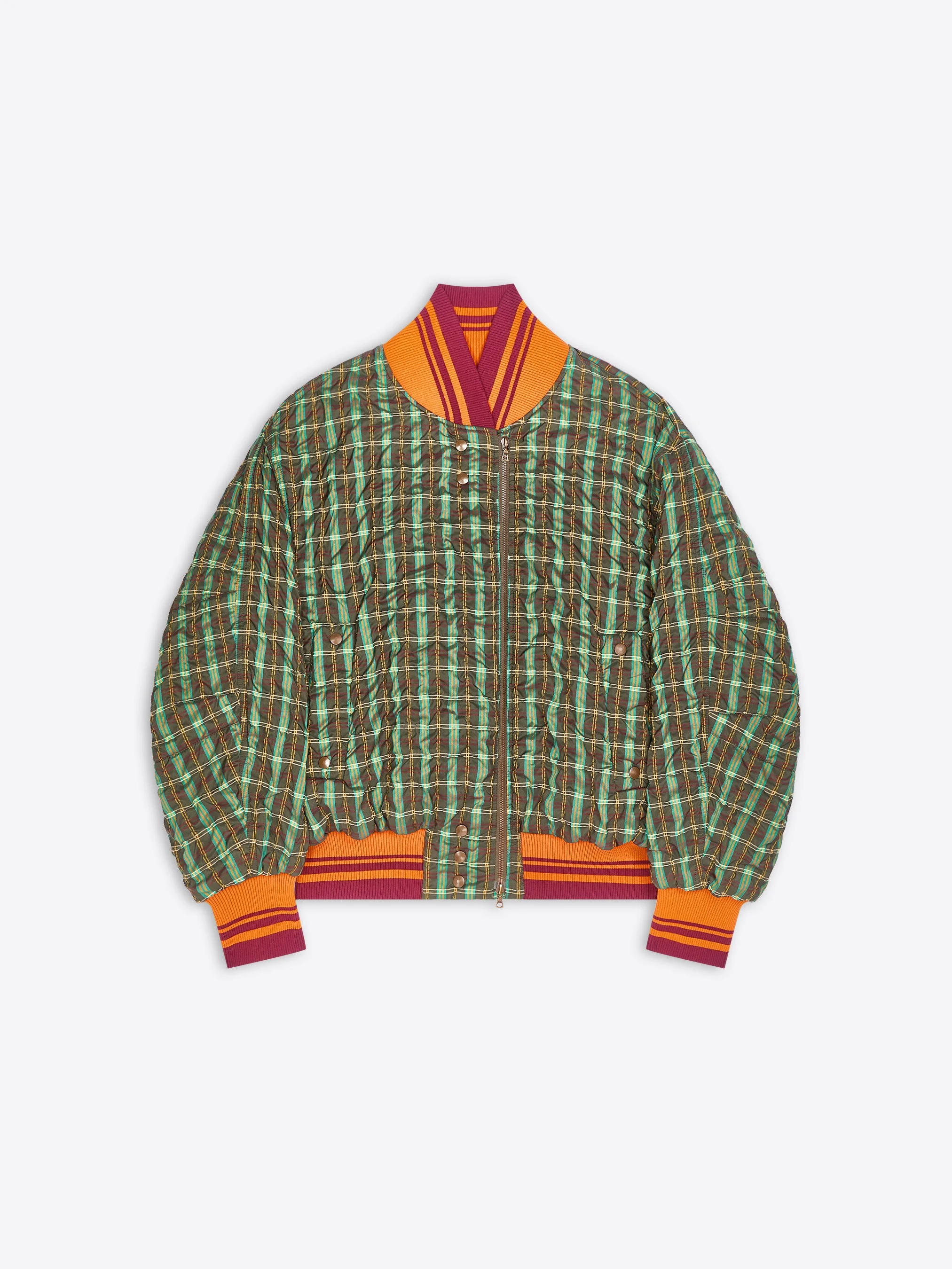 OVERSIZED SEERSUCKER BOMBER - 1