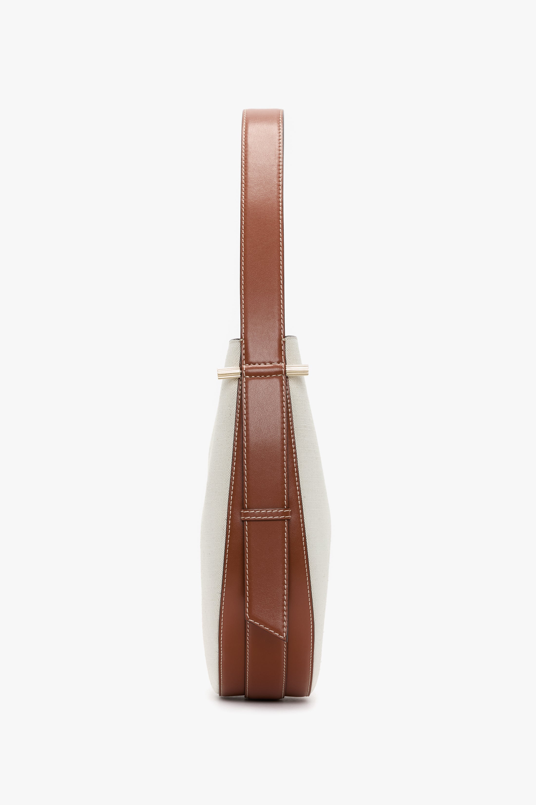 Dia Hobo Bag In Ivory Canvas With Tan Leather - 3