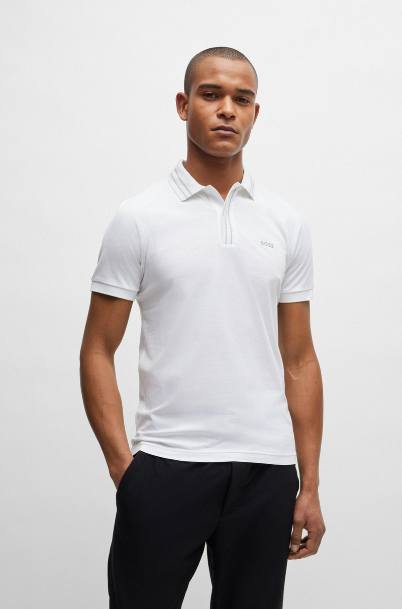 STRETCH-COTTON POLO SHIRT WITH STRIPES AND LOGO 2