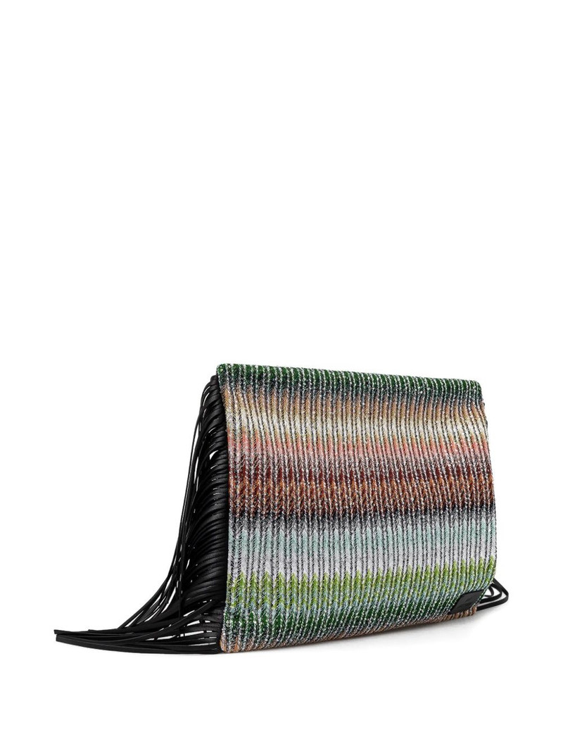 Missoni fringed ribbed clutch outlook