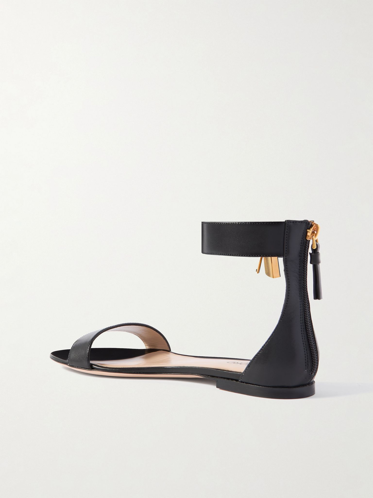 Embellished leather sandals Black - 3
