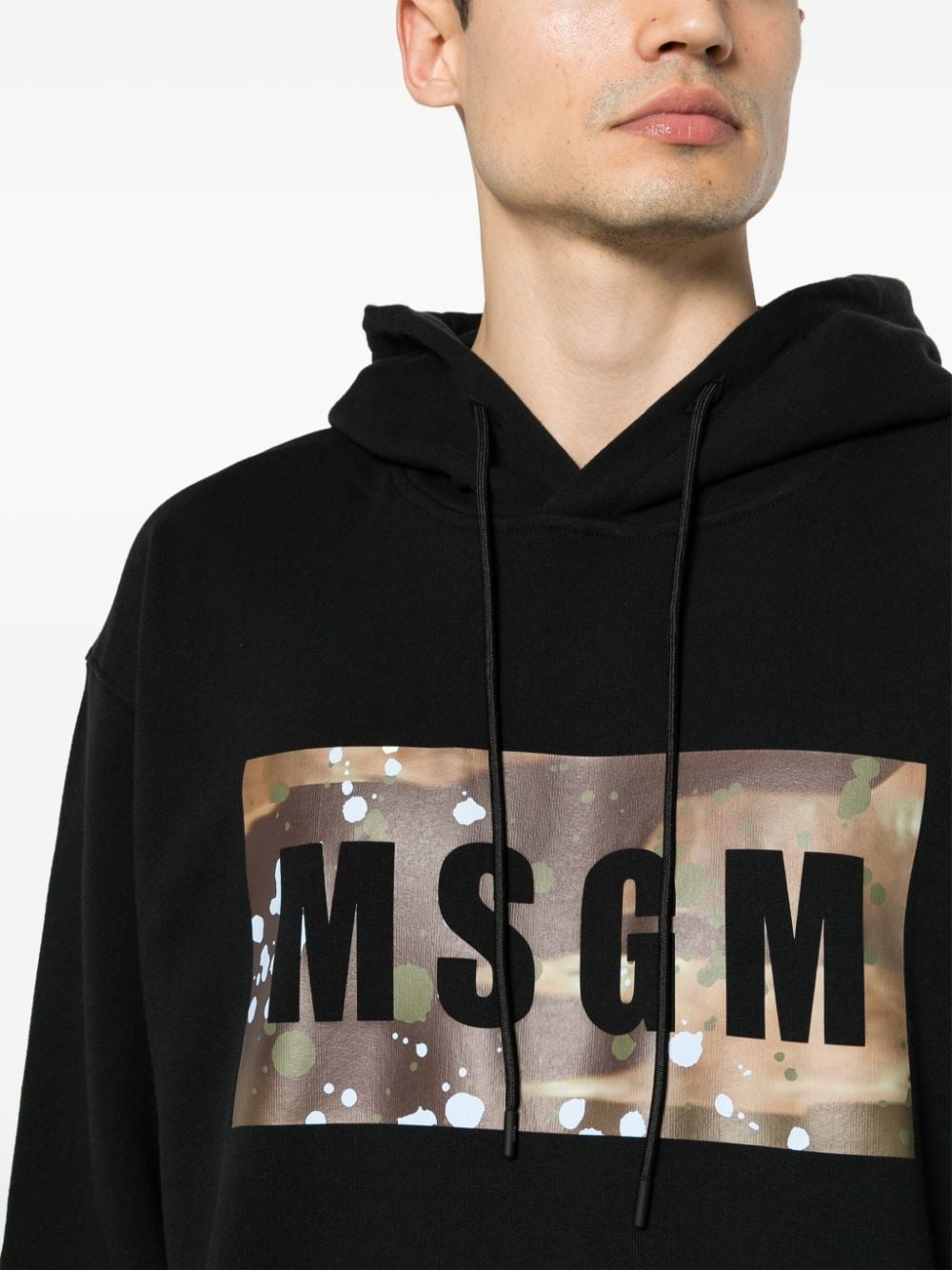 logo-print cotton hoodie - 5
