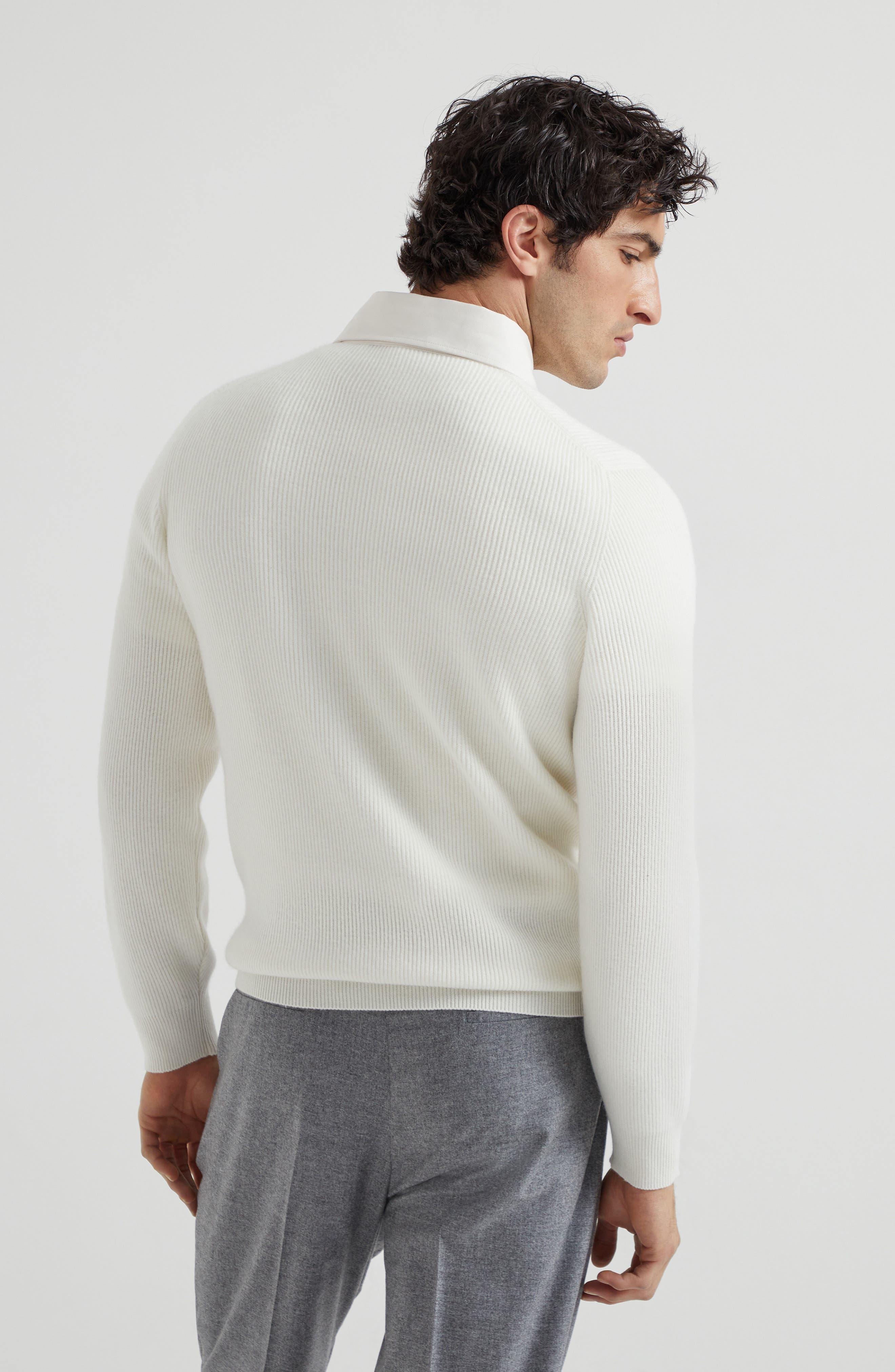 Brunello Cucinelli Rib knit polo in Panama at Nordstrom - 3