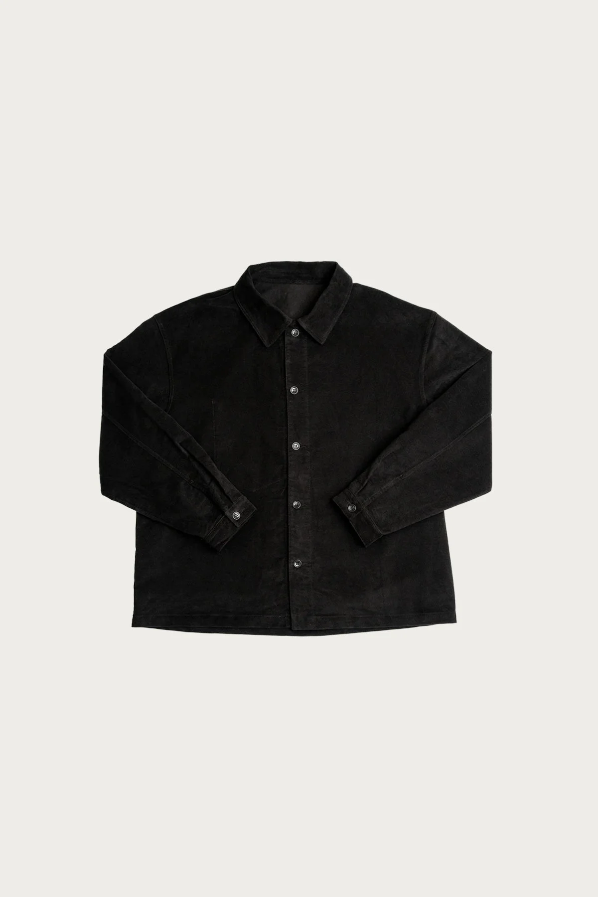 Signal Shirt - Black Cotton Moleskin - 1