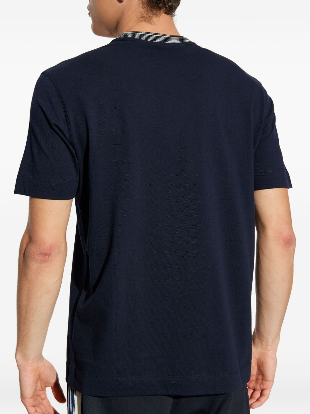 logo ribbed-collar T-shirt - 4