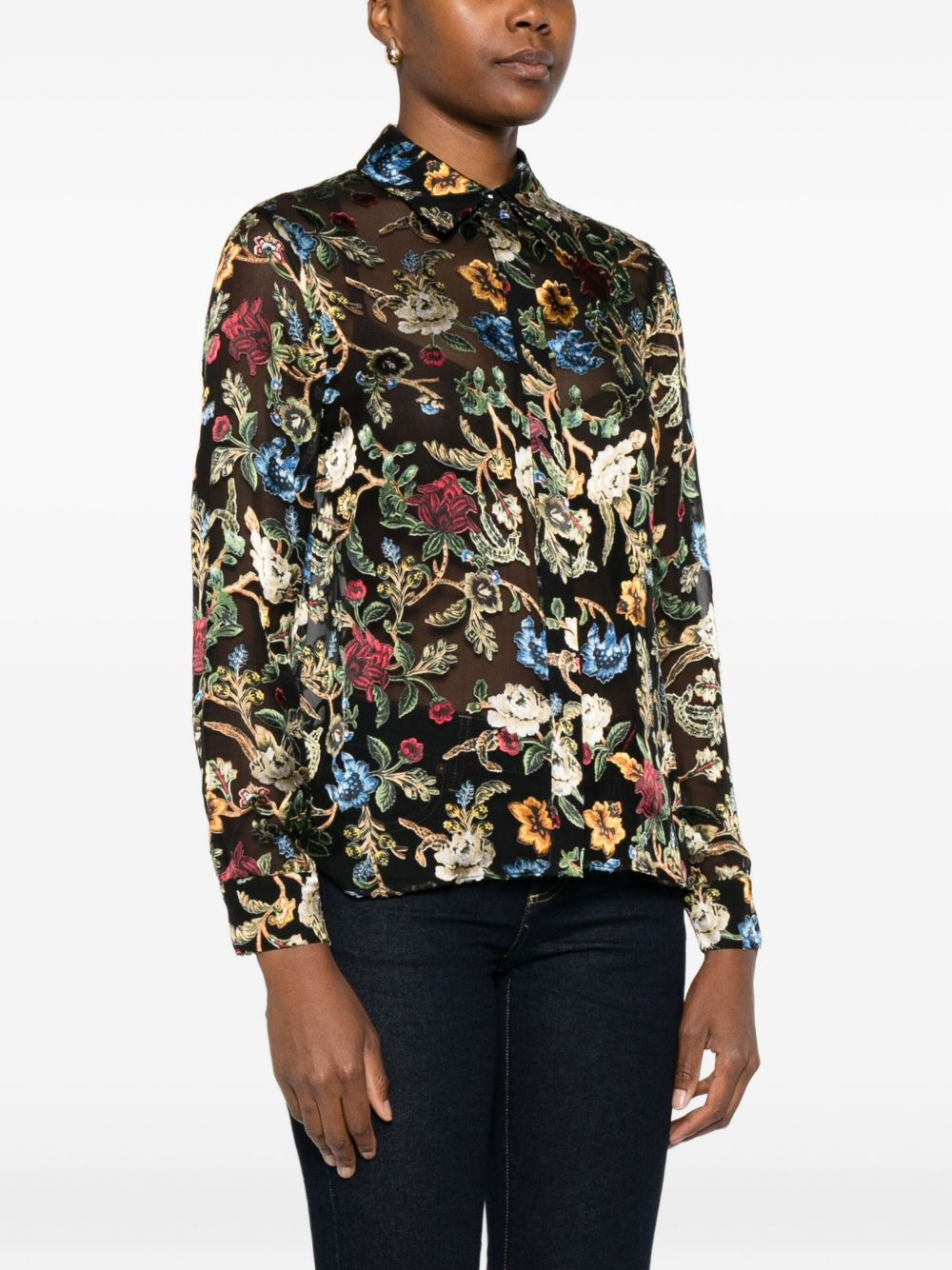 Willa floral-print long-sleeve blouse - 3