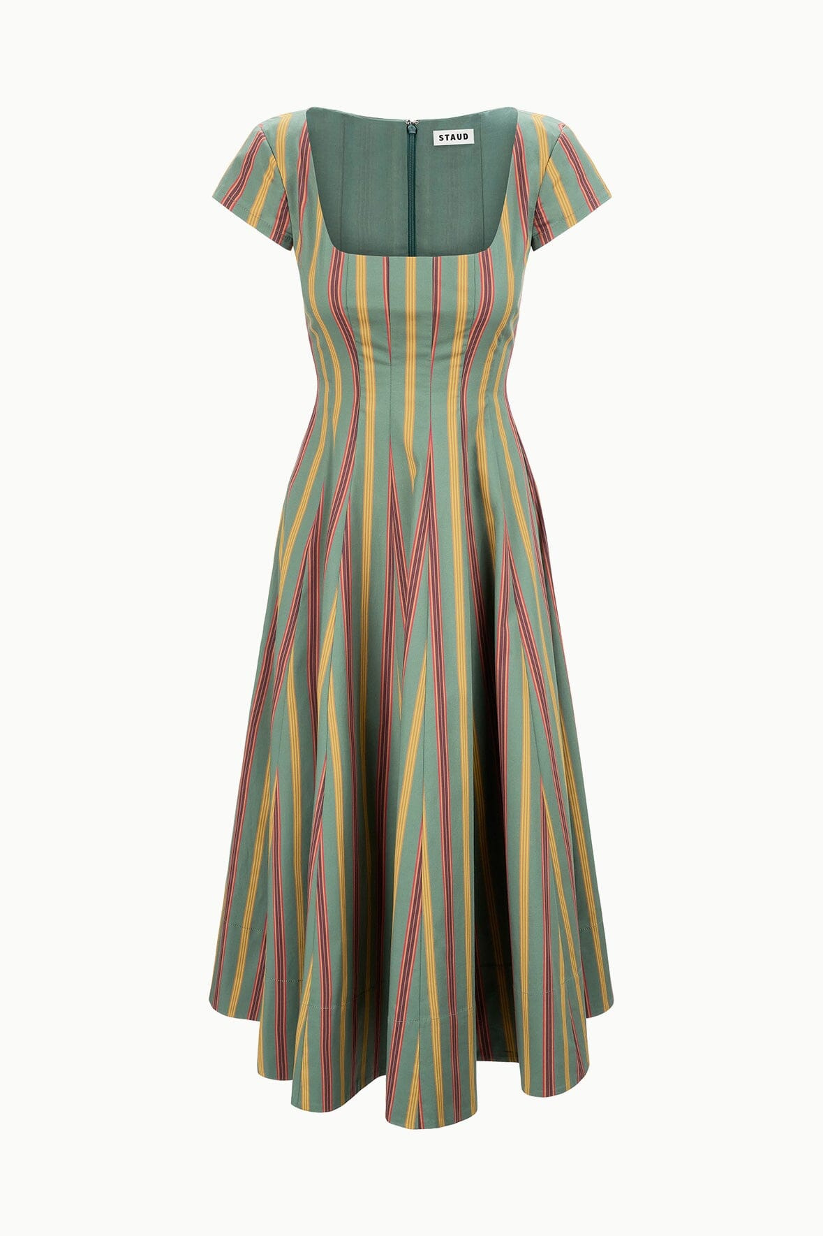STAUD SHORT SLEEVE WELLS DRESS TRAILBLAZER STRIPE - 1