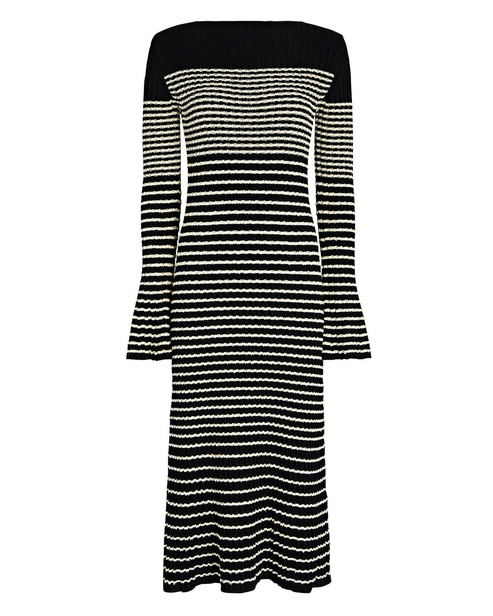 Striped Bouclé Knit Midi Dress - 1