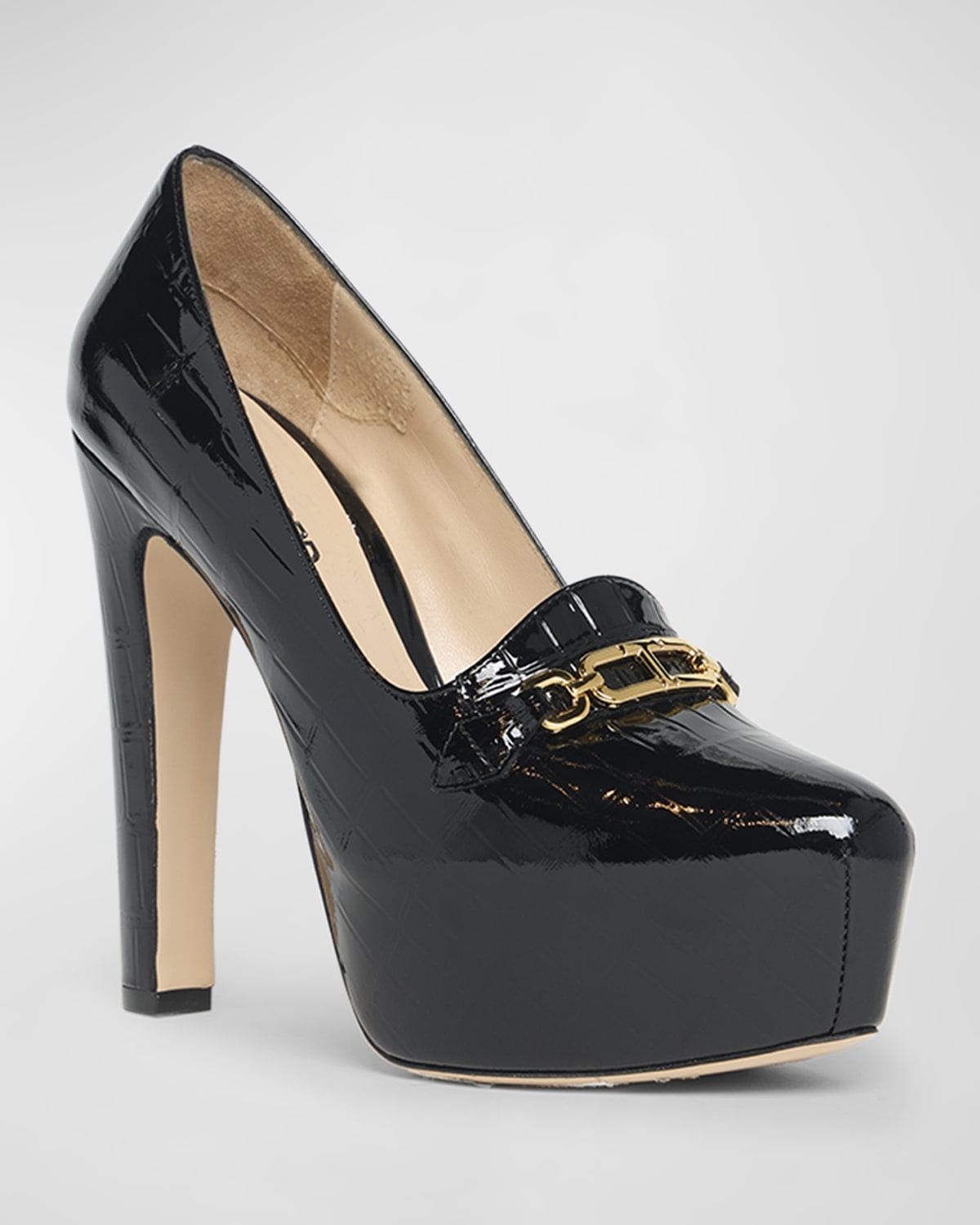 Whitney Croco T-Chain Platform Pumps - 3