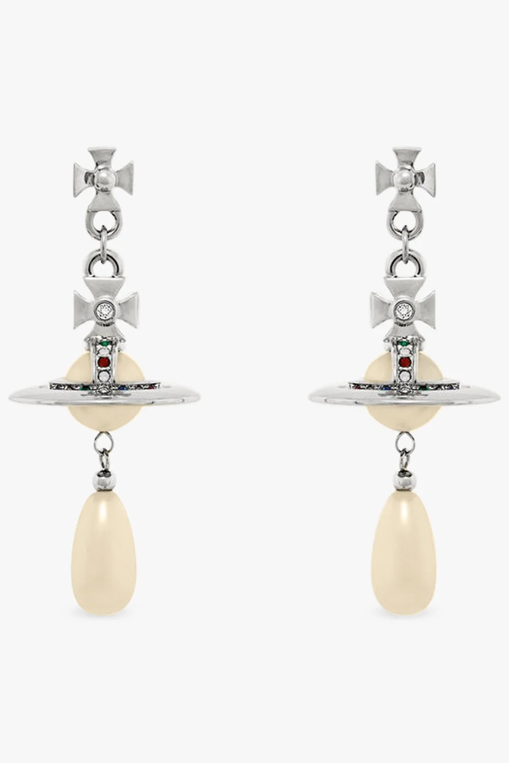 PEARL DROP EARRINGS | SILVER/WHITE - 1
