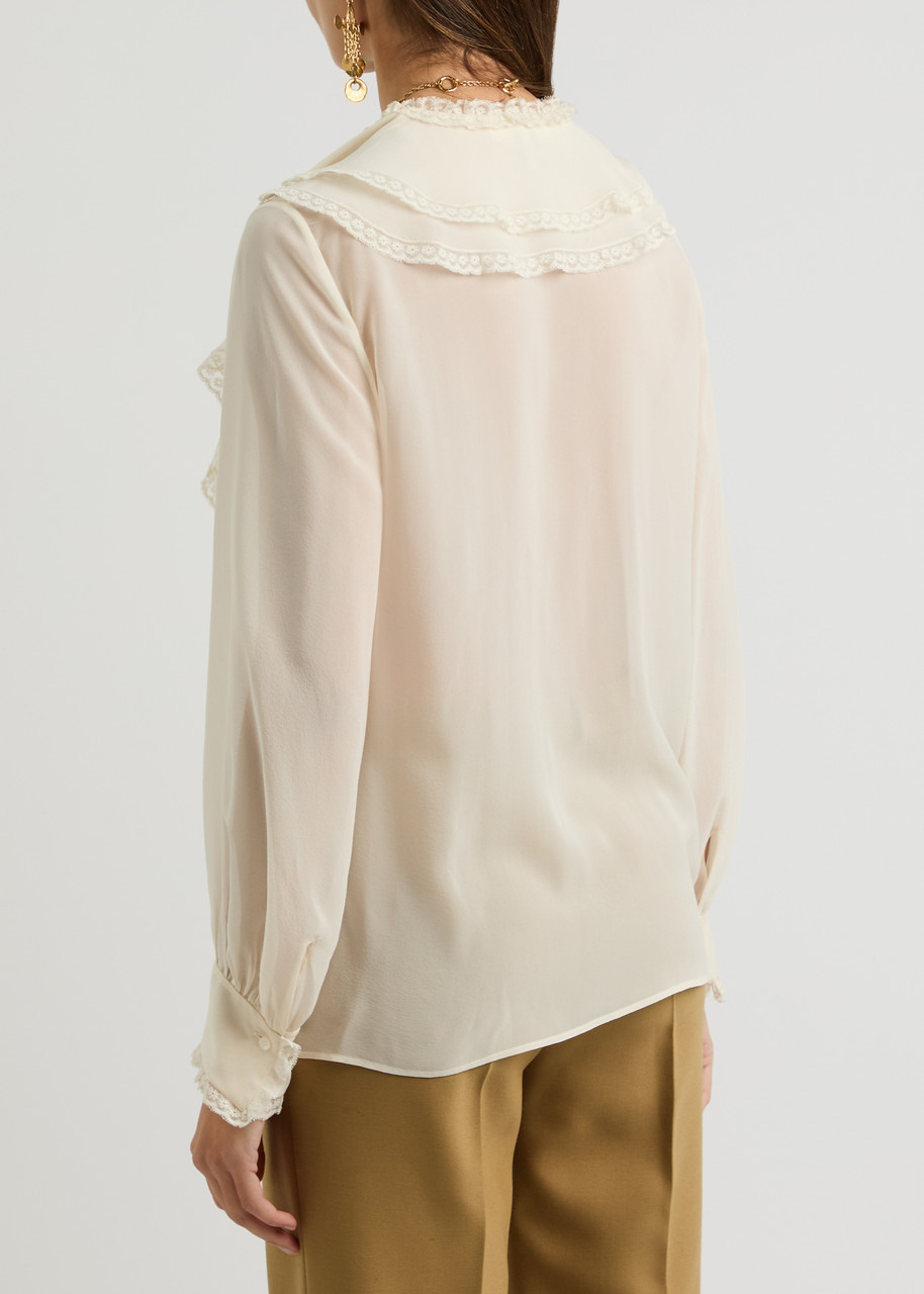 Chloe Ruffled Silk-chiffon Blouse - 3