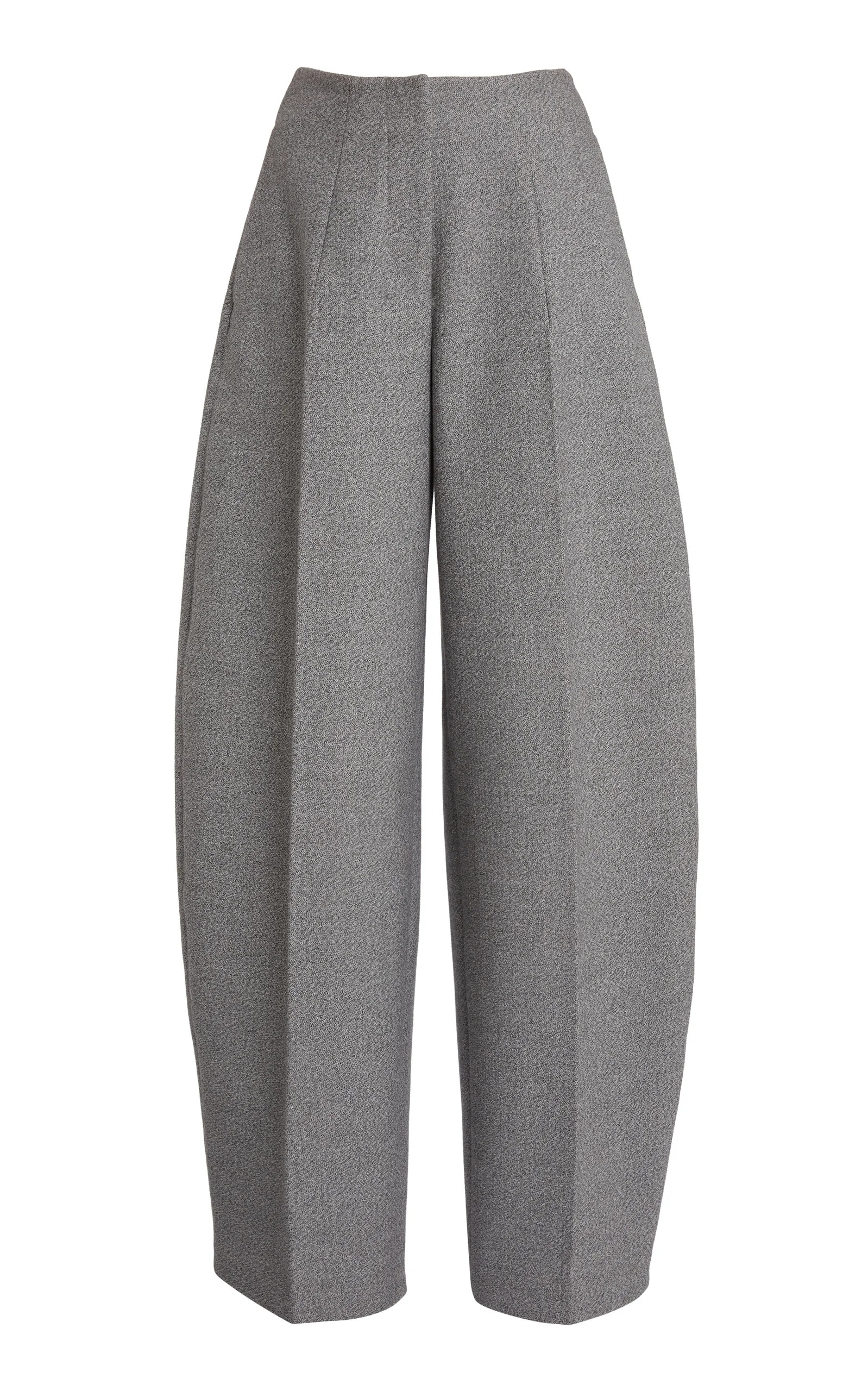 Curvo High-Rise Cotton-Blend Straight-Leg Pants grey - 1