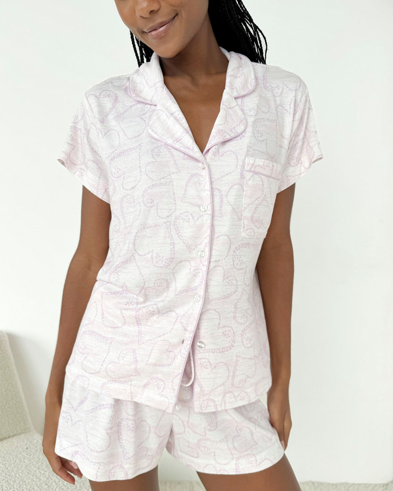 Splendid Dotted Heart Flora Pillowsoft Short Set outlook