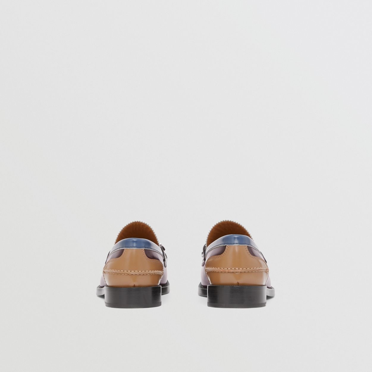 Logo Detail Colour Block Leather Loafers - 6