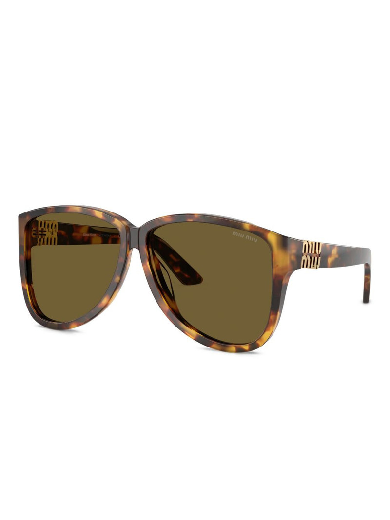 Miu Miu tortoiseshell logo-plaque sunglasses outlook