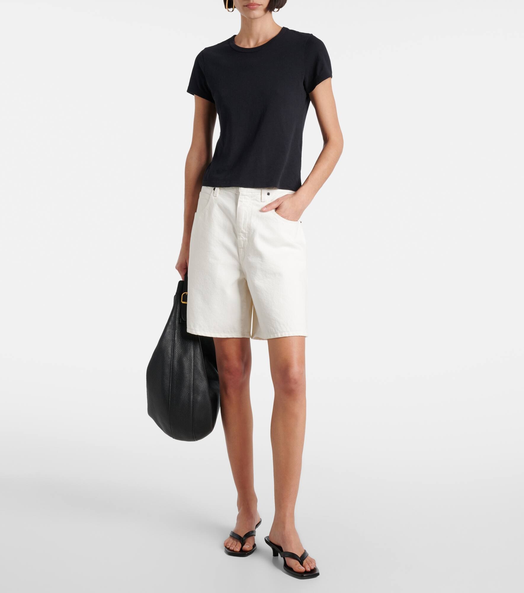 Square denim shorts - 2