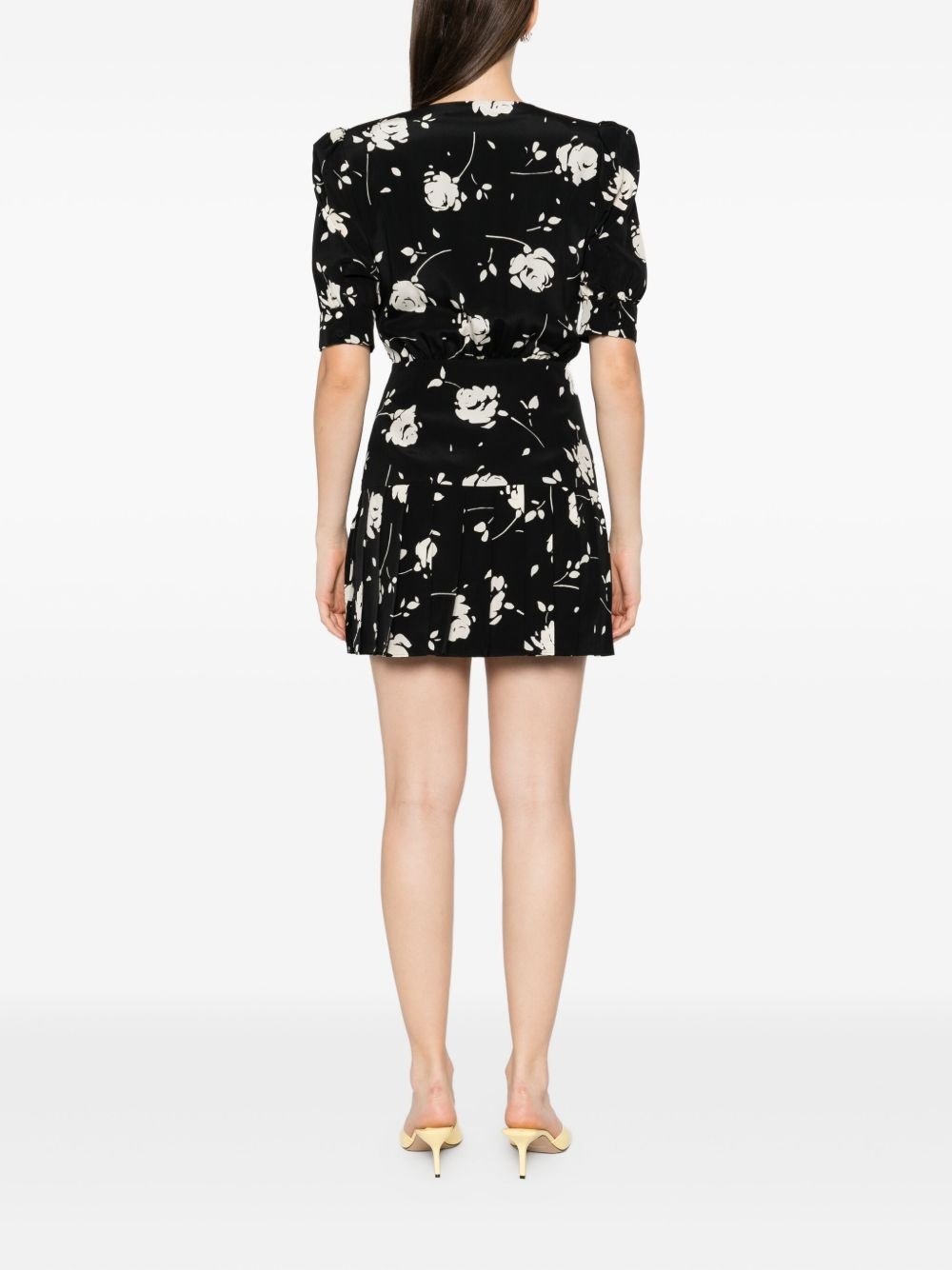 rose-print mini dress - 4
