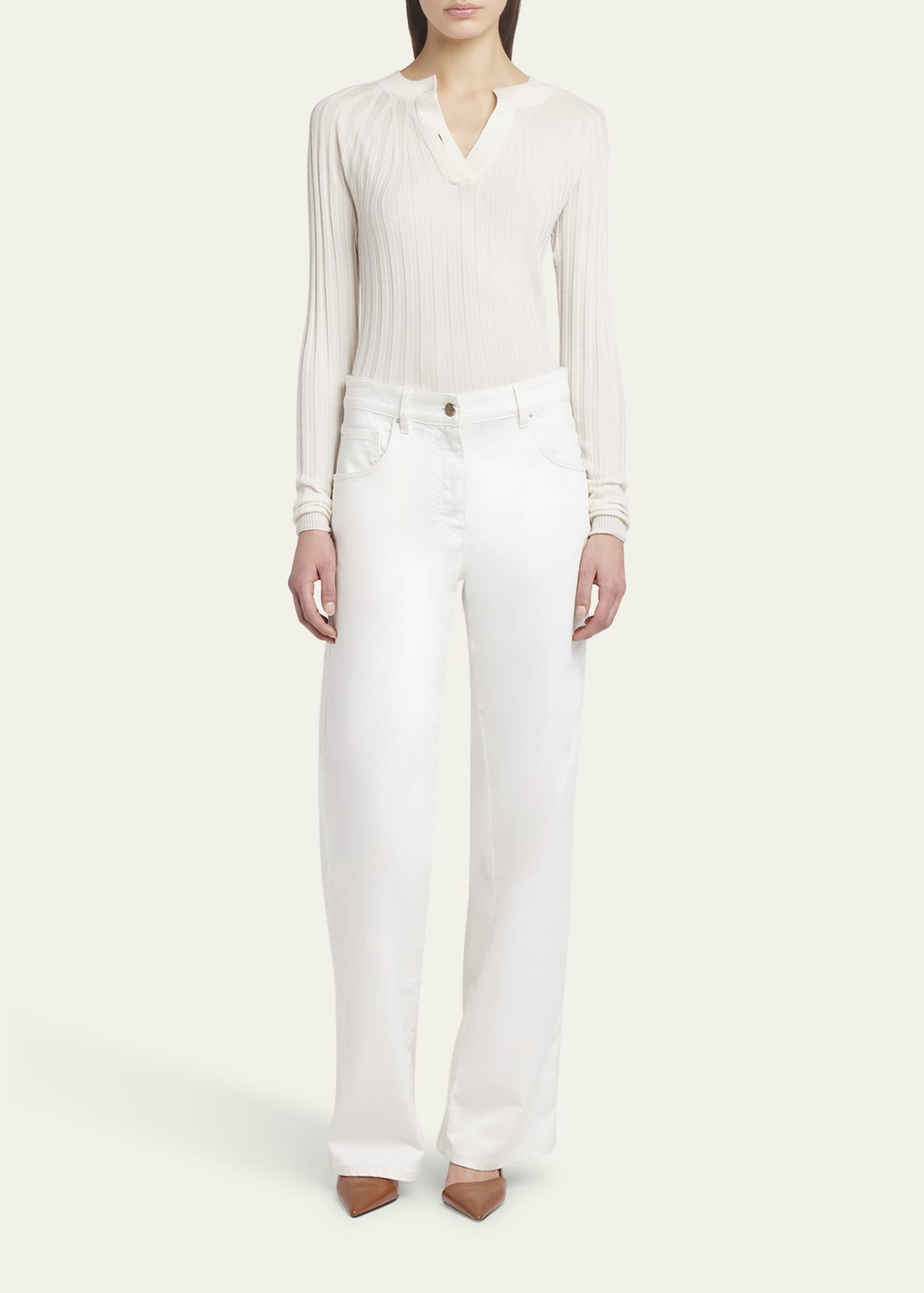 Ribbed Cashmere Silk Top - 2