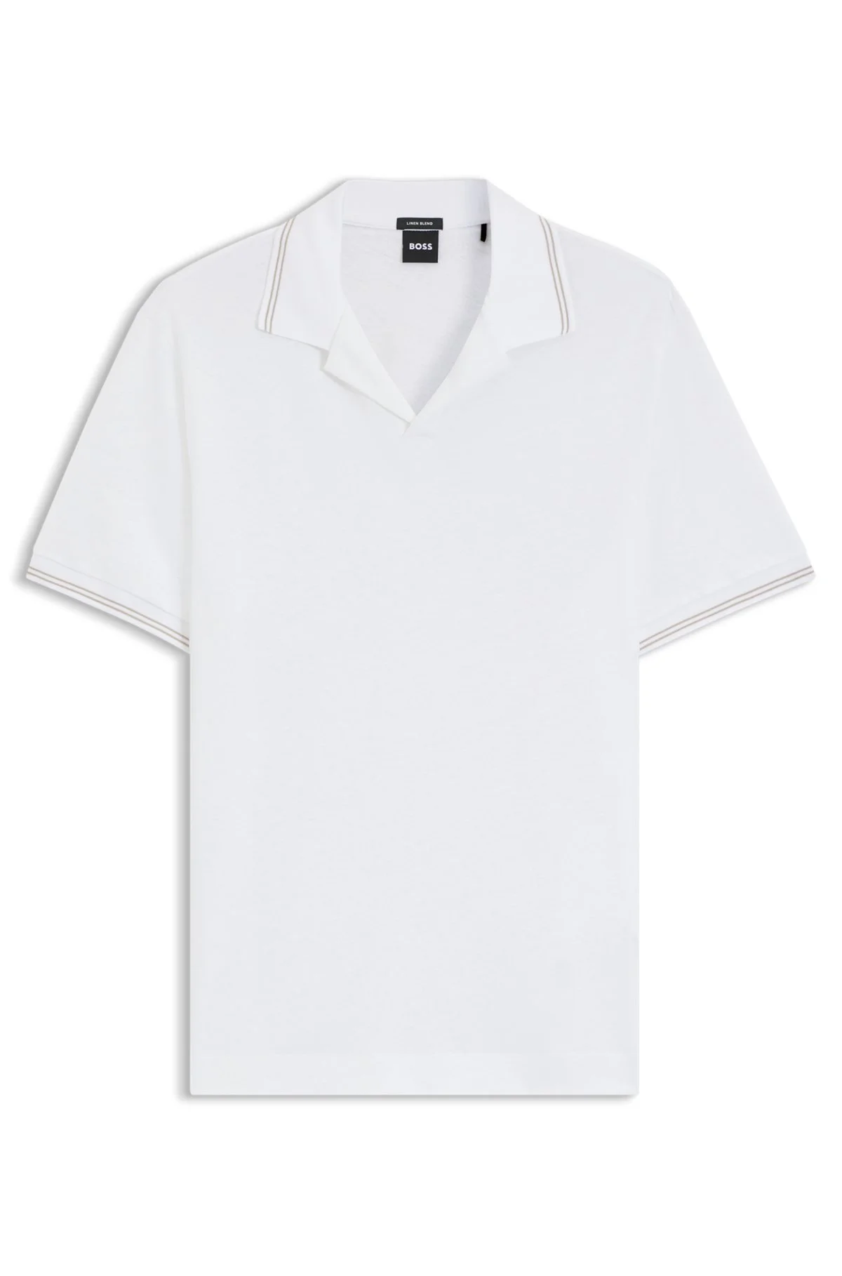 JOHNNY-COLLAR POLO SHIRT IN COTTON AND LINEN - 1