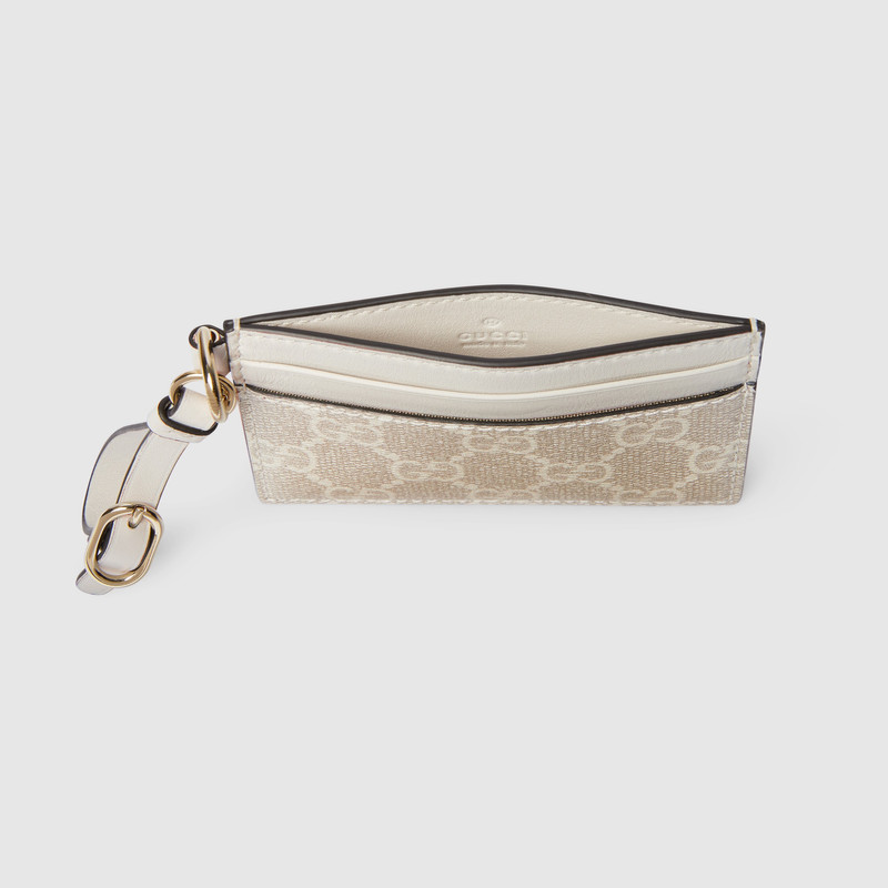 GUCCI GG Emblem card case with strap outlook