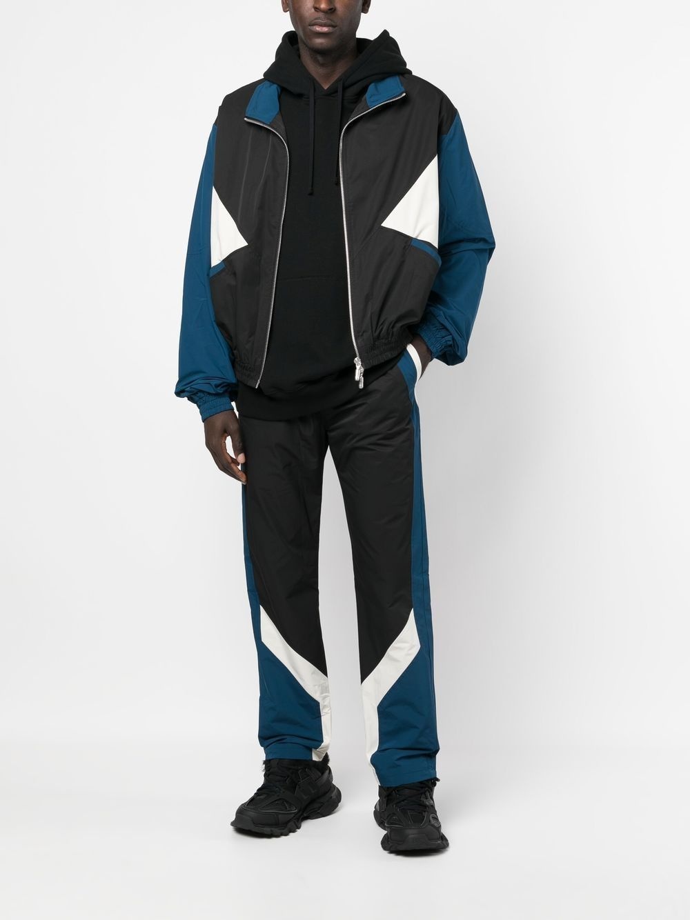 colour-block zip-up sports jacket - 2