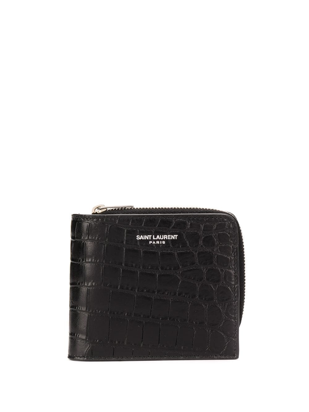 matte crocodile embossed zip-around wallet - 1