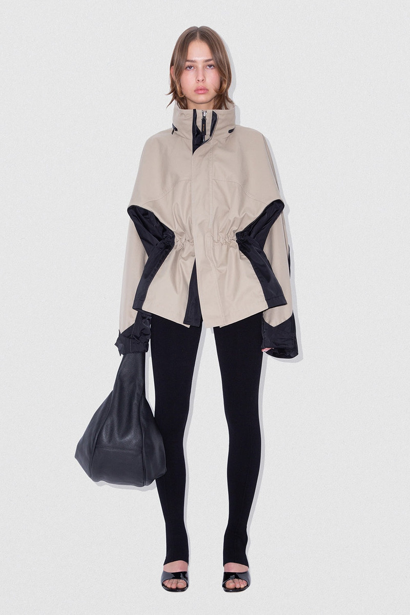 BY FAR YAKA JACKET BEIGE-BLACK WR COTTON AND NYLON outlook