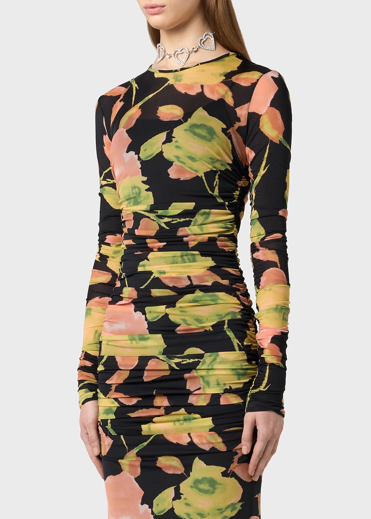 LONG DRESS IN JERSEY WITH FLORAL PRINT - 5