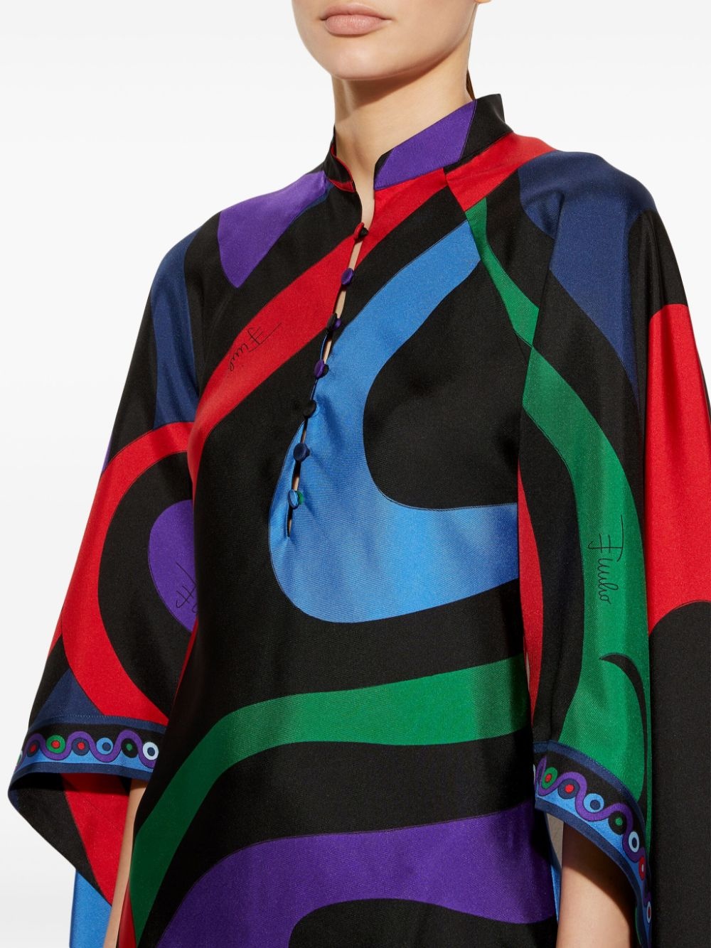 marmo-print kaftan - 5