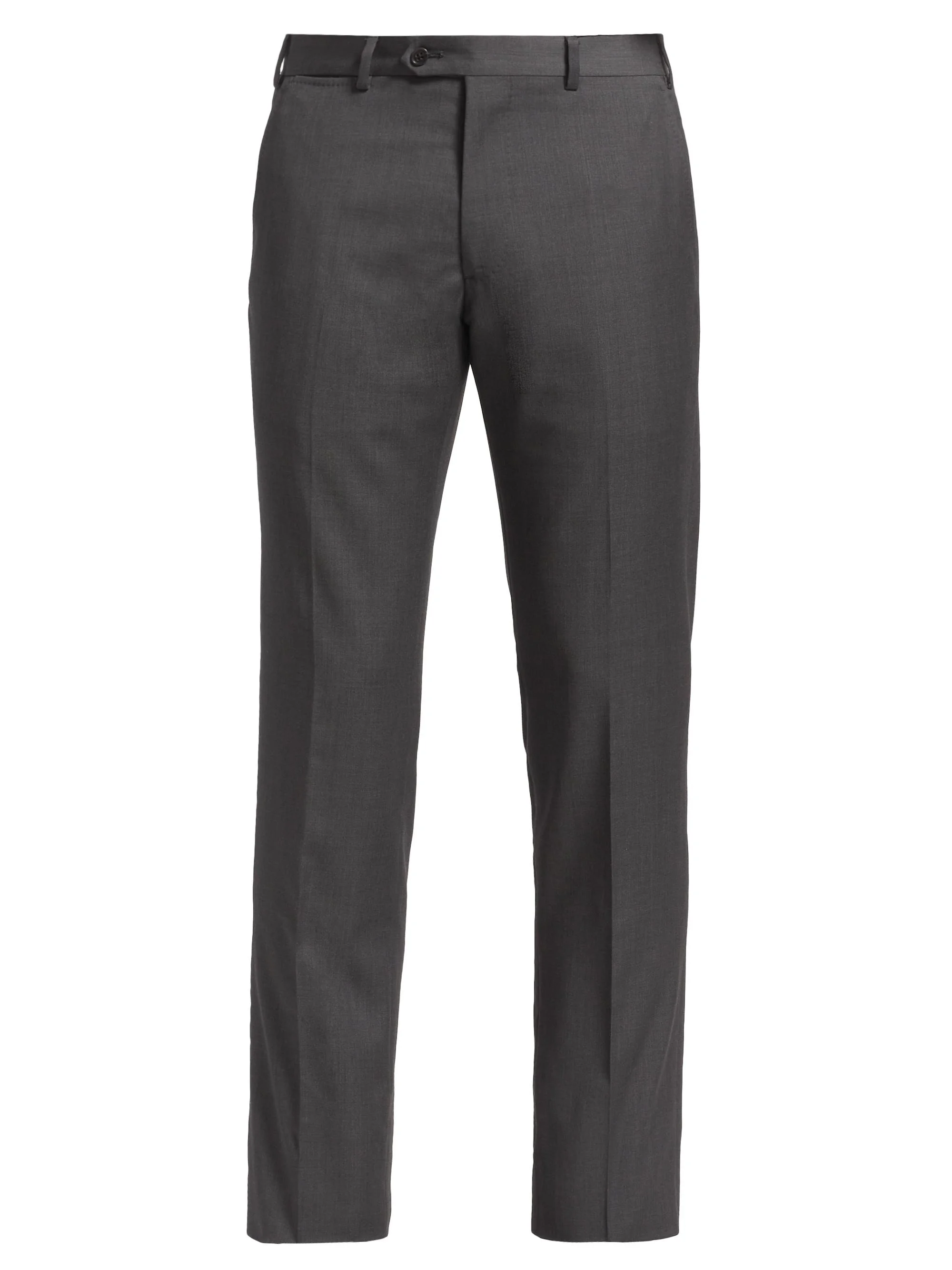 Men's Virgin Wool Slim-Fit Pants - Grey - 1