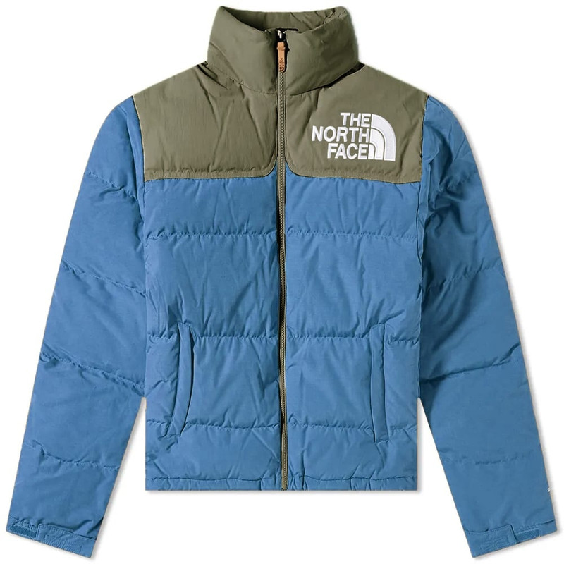 북 얼굴 – ‘92 저피트 Hi-Tek Nuptse Shady Blue/새로운 Taupe 녹색 - 1