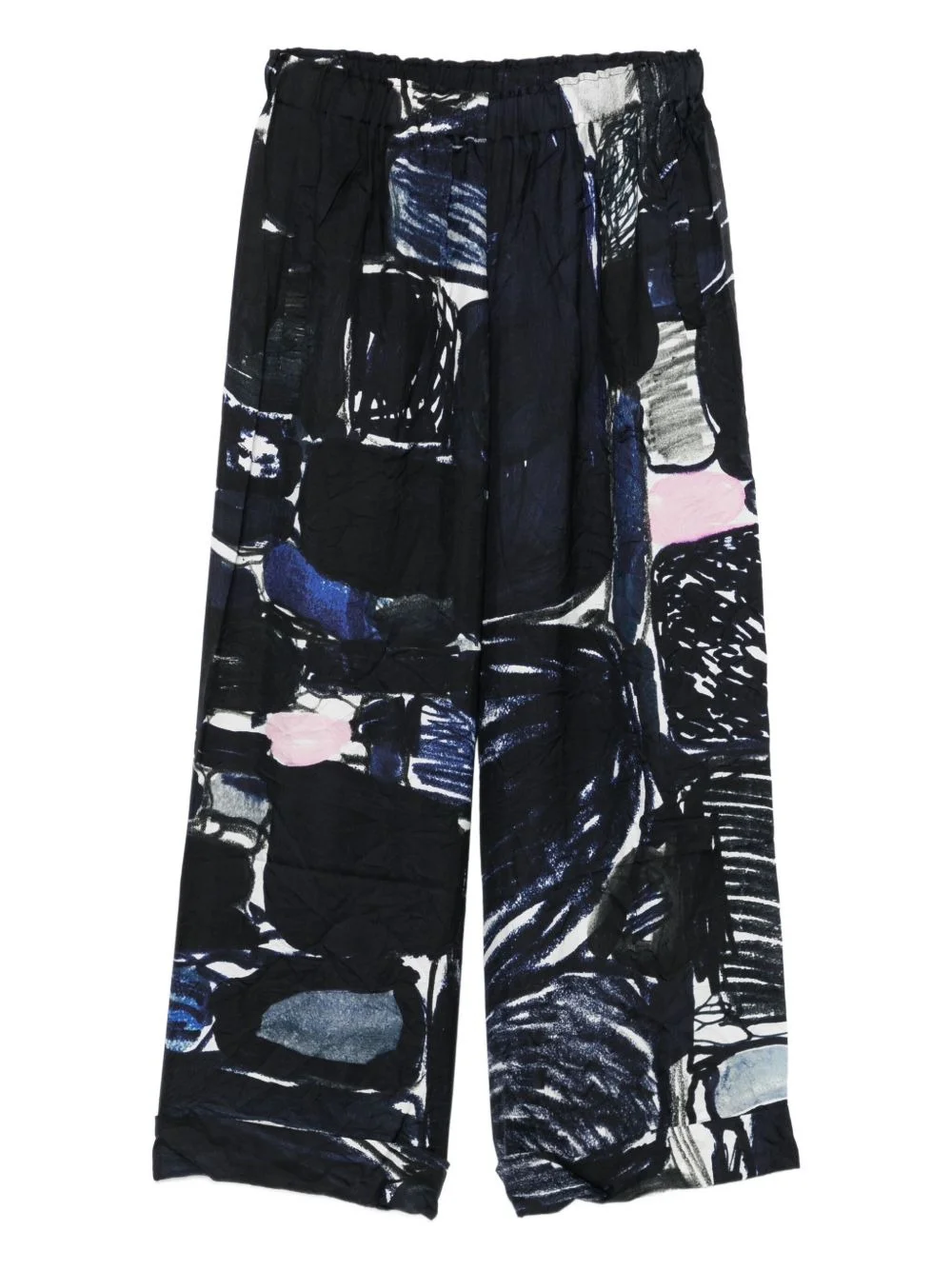 abstract-print elasticated-waist trousers - 1