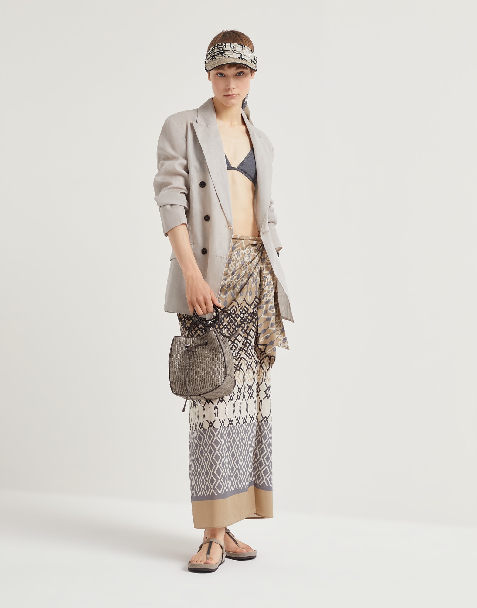 Cotton ethnic print gauze sarong skirt - 4