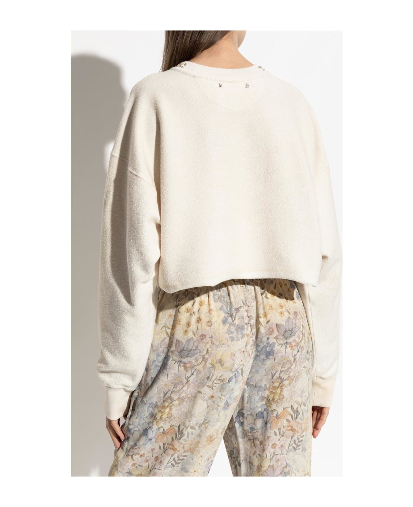 Golden Goose Short Sweatshirt With Appliqués - 4