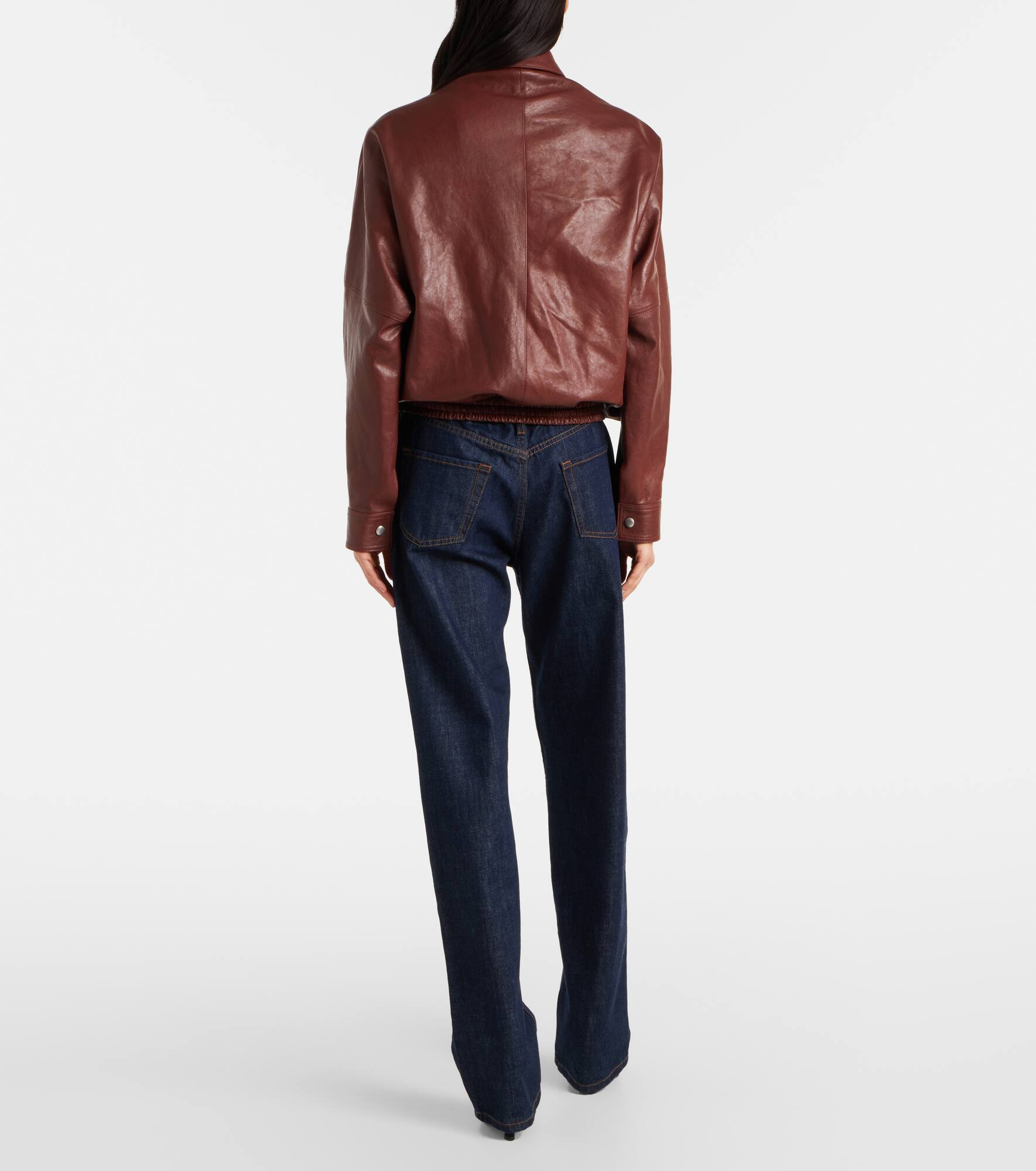Leather bomber jacket - 3