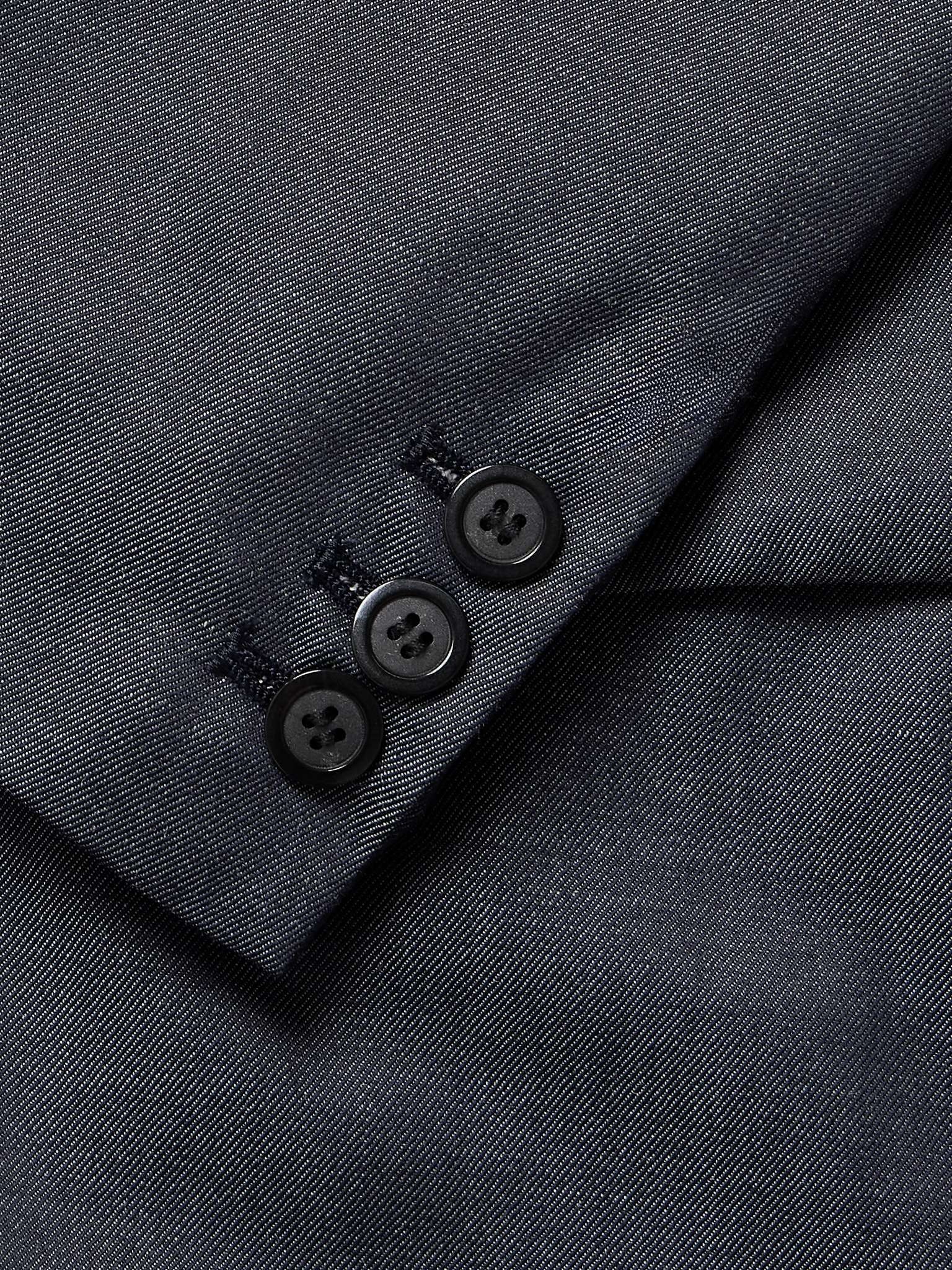 Double-Breasted Wool-Denim Suit Jacket - 5