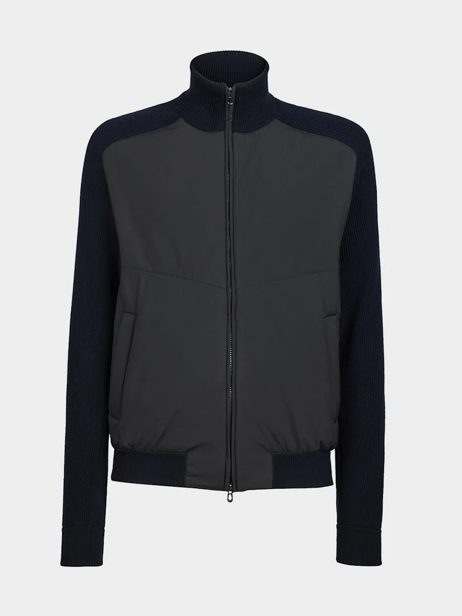 Men's Knit Hybrid Bomber Jacket - 1