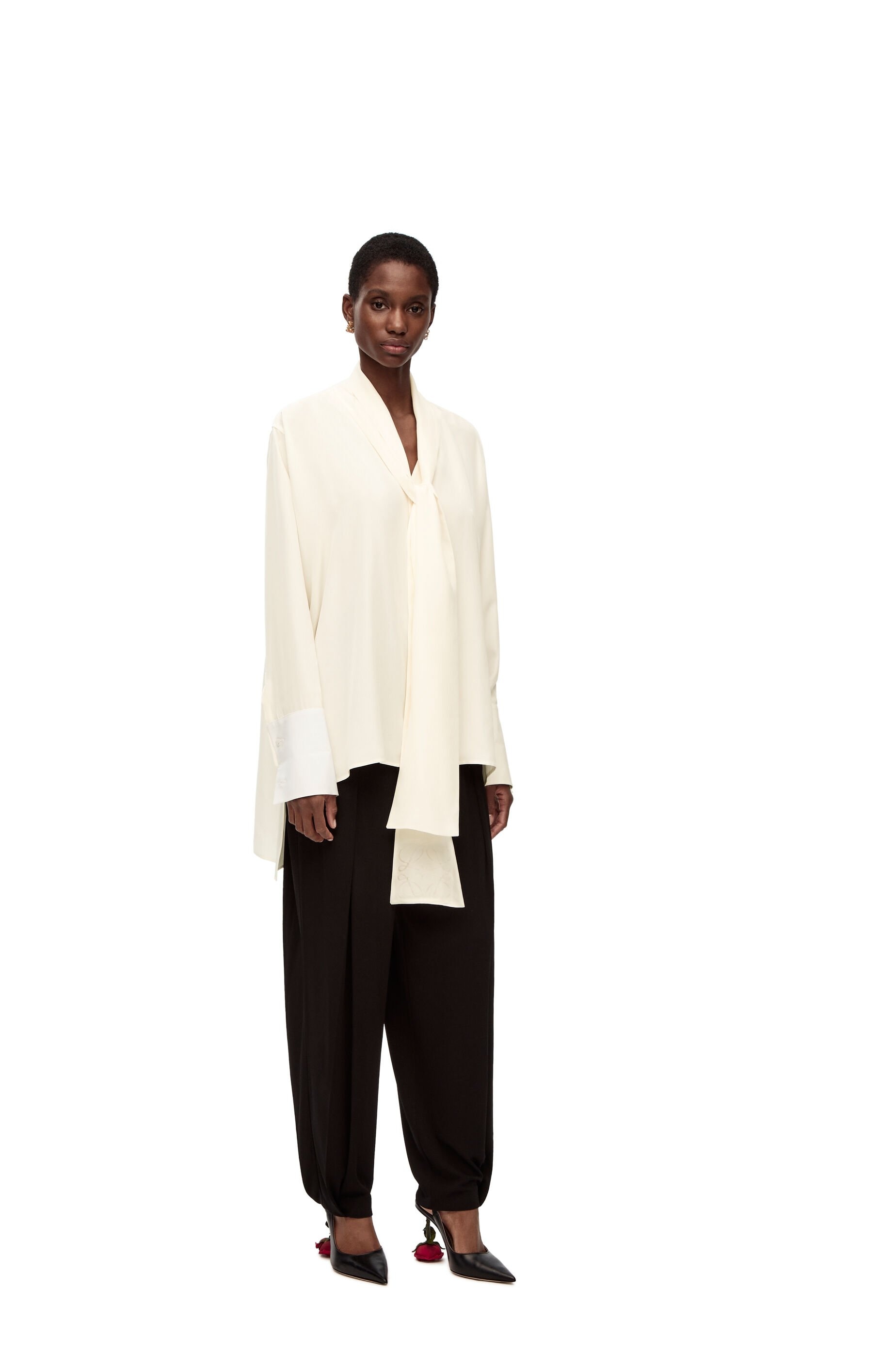 Anagram lavaliere blouse in silk - 2