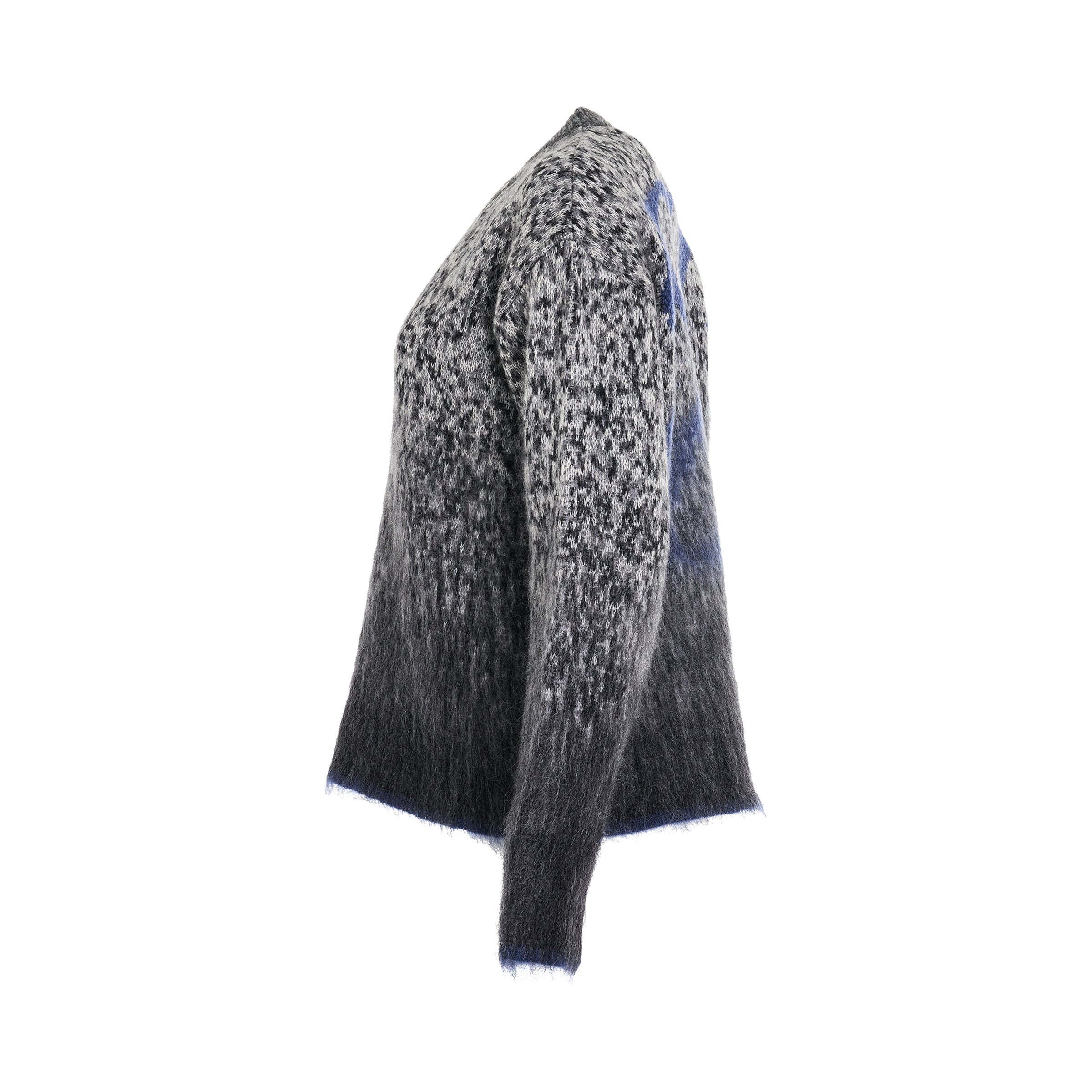 Fuzzy Mohair Arrow Knitwear in Dark Grey - 3