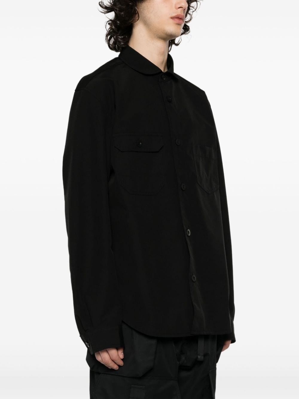 panelled-design long-sleeve shirt - 3