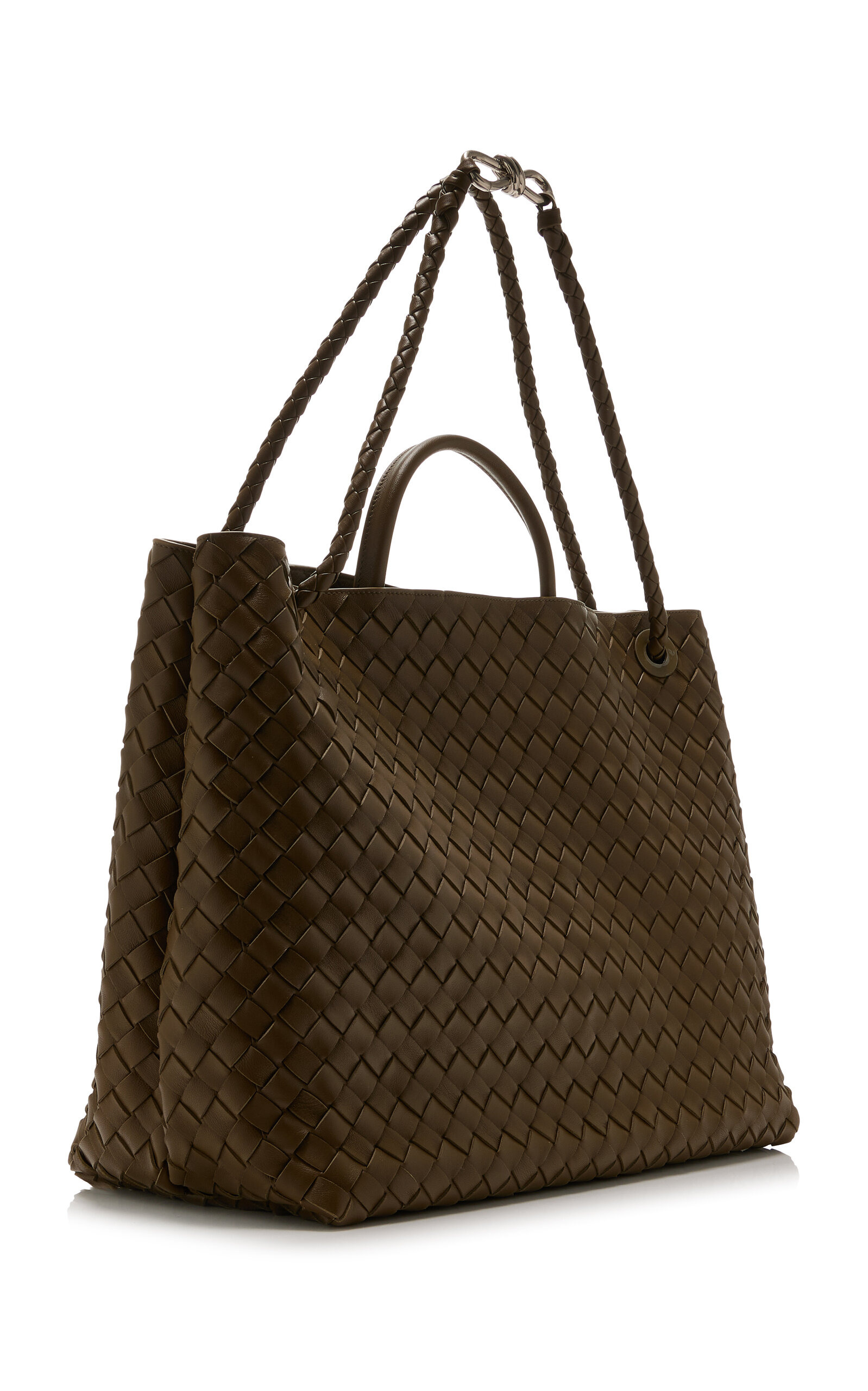 Large Andiamo Intrecciato Leather Tote Bag brown - 4