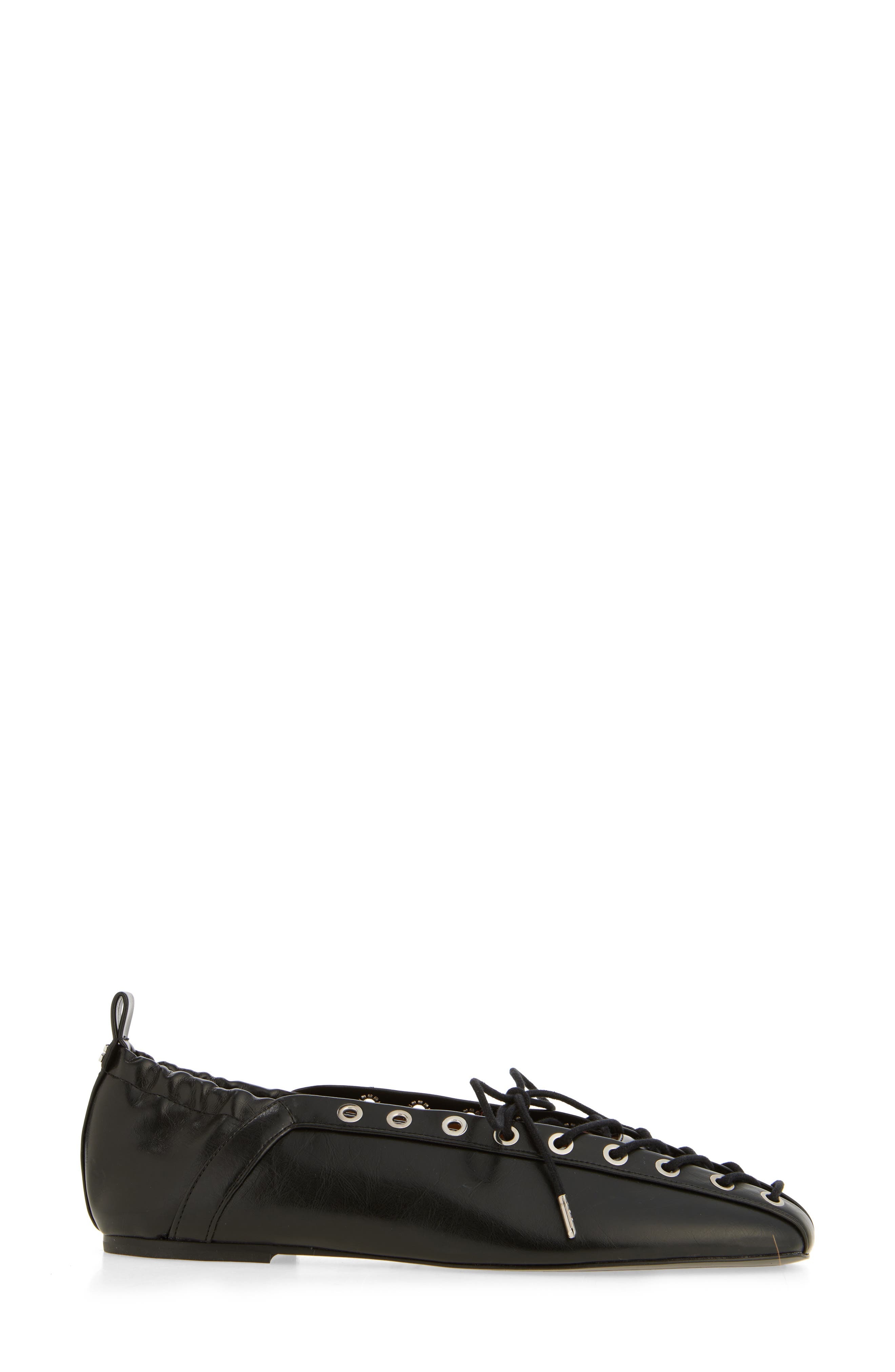 Ganni Ghillie Ballerina Flat in Black at Nordstrom - 3