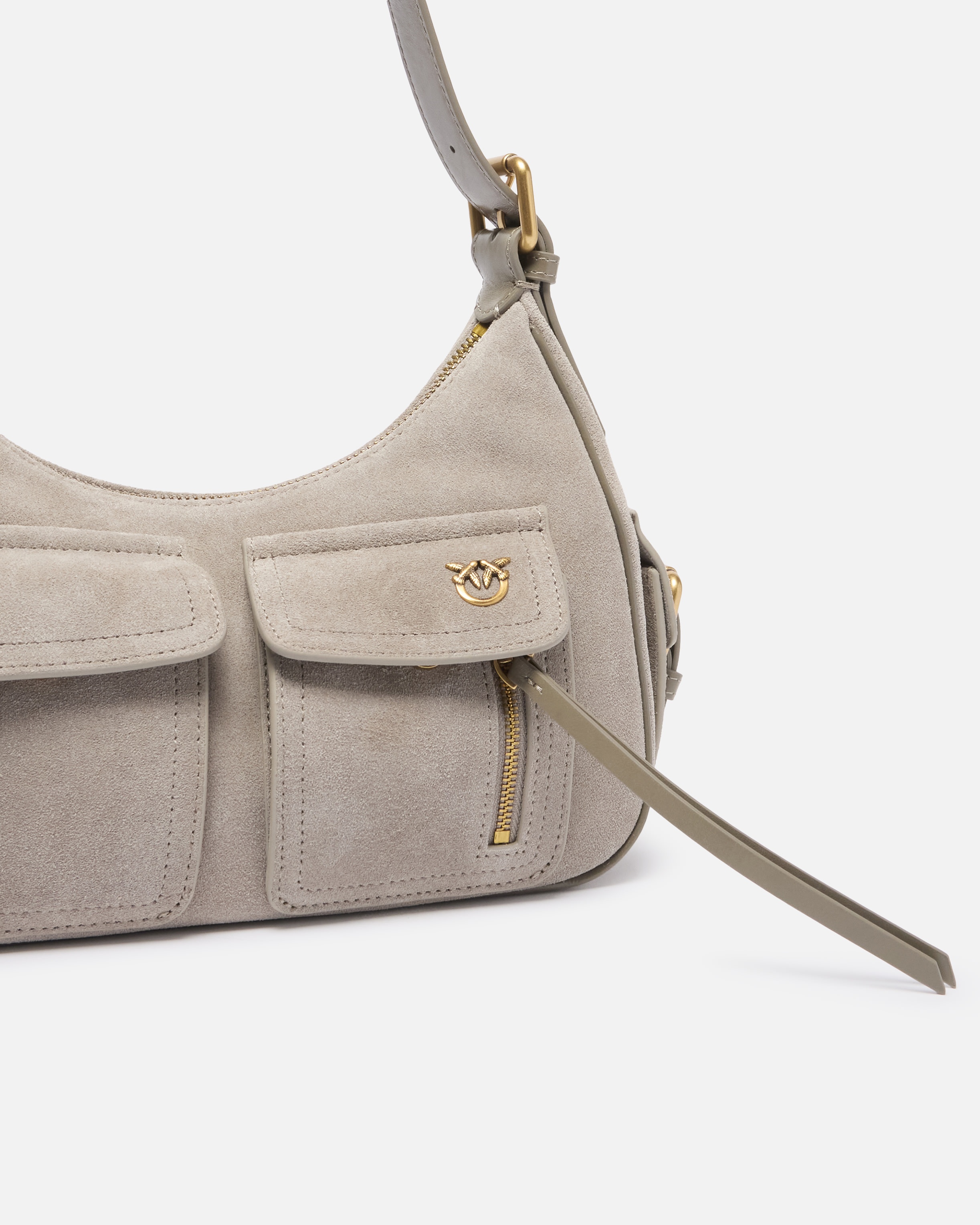 SUEDE CARGO SHOULDER BAG WITH POCKETS - 3