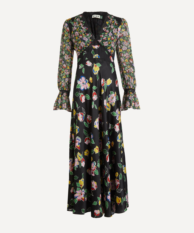 Arlena Kimmie Mix Black Silk-Satin Dress 1