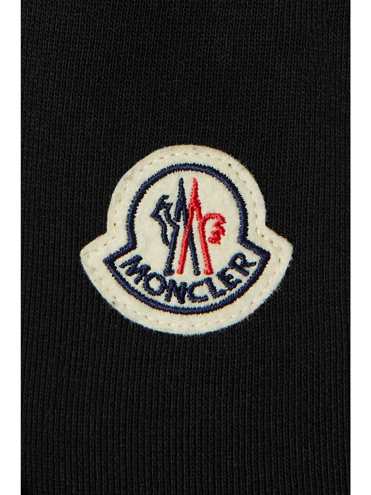 Appliquéd shell-trimmed cotton-jersey sweatpants Black - 4
